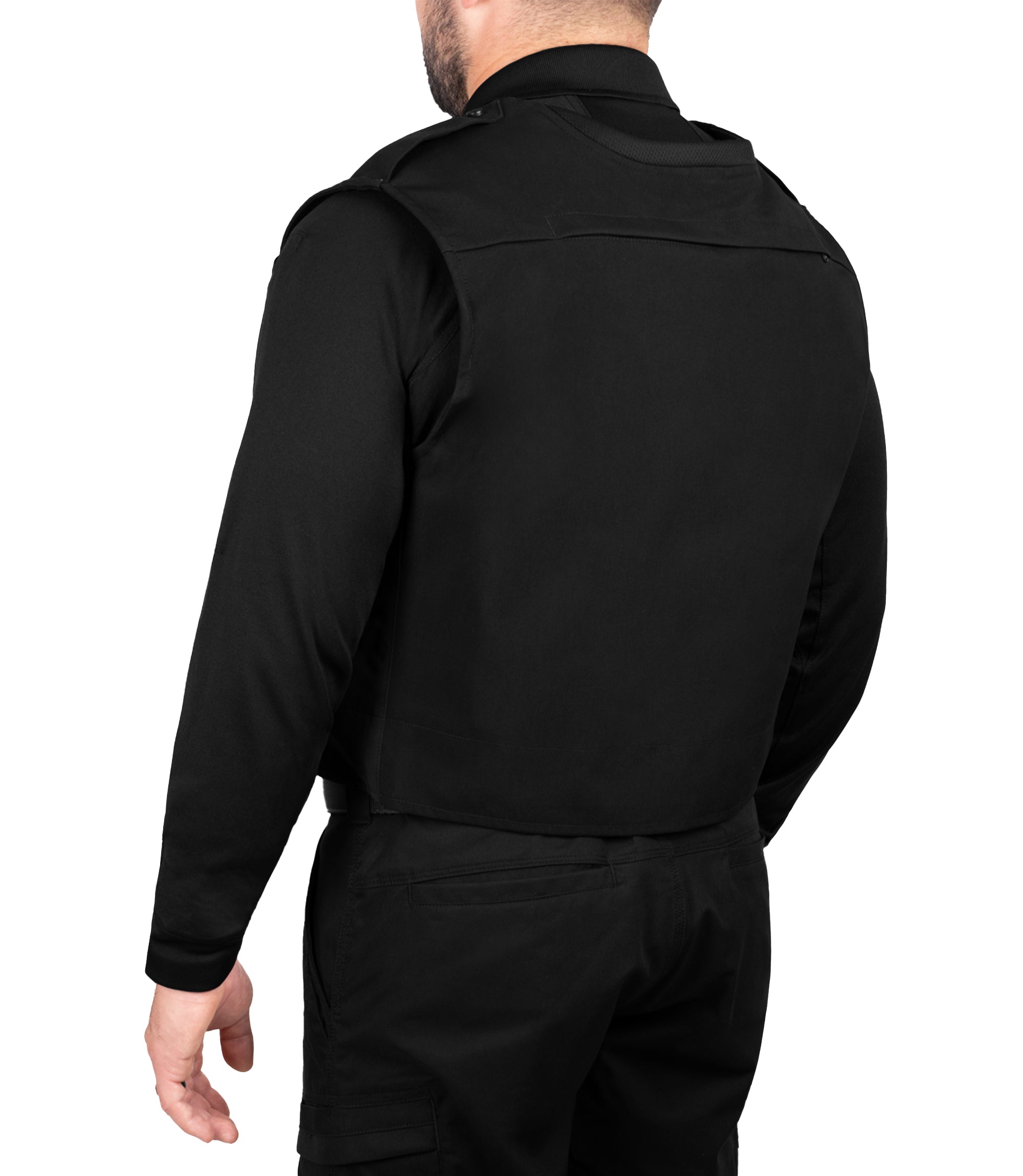 Back quarter angle view of Pro Duty Armor Cover in color black|color_black