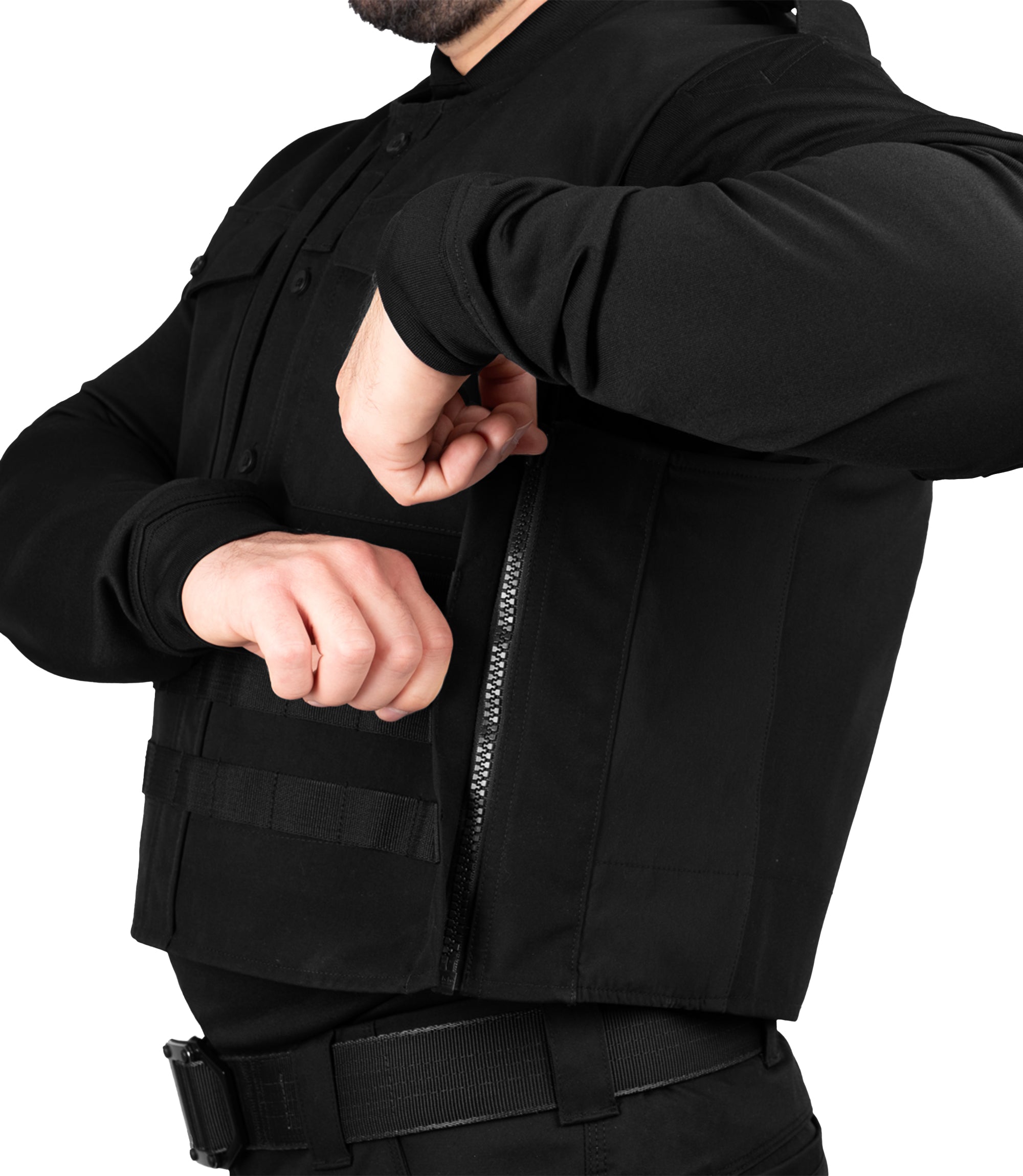 Close-up of stretch side panel in Black|color_black