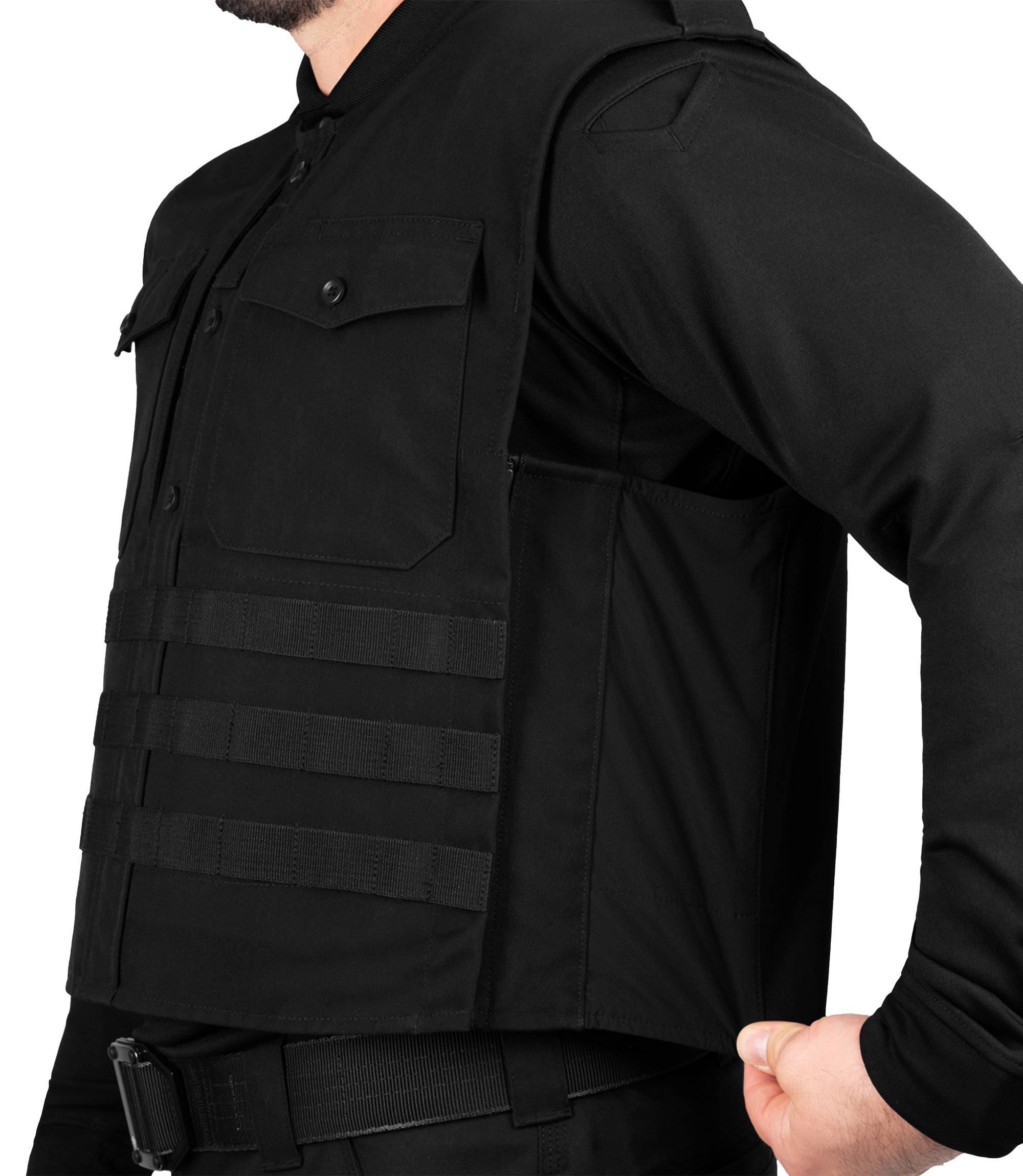 Close-up of side zipper in Black|color_black