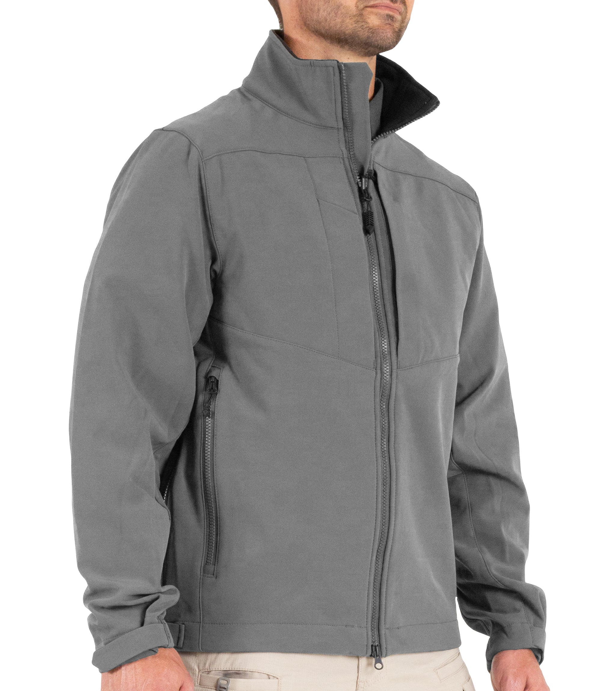 Side of Men's Tactix Softshell Parka in Wolf Grey |color_wolf grey