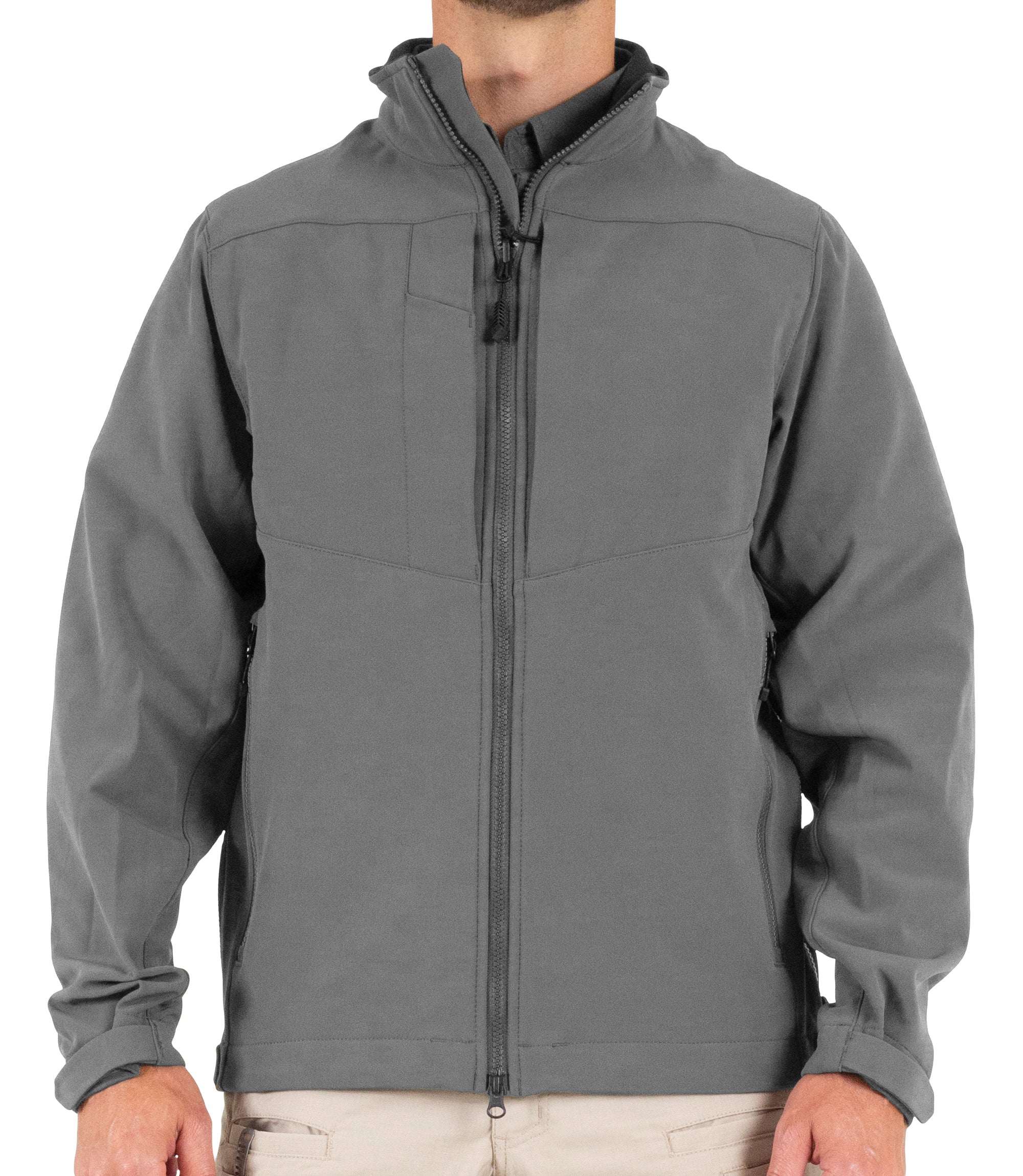 Front of Men's Tactix Softshell Parka in Wolf Grey |color_wolf grey