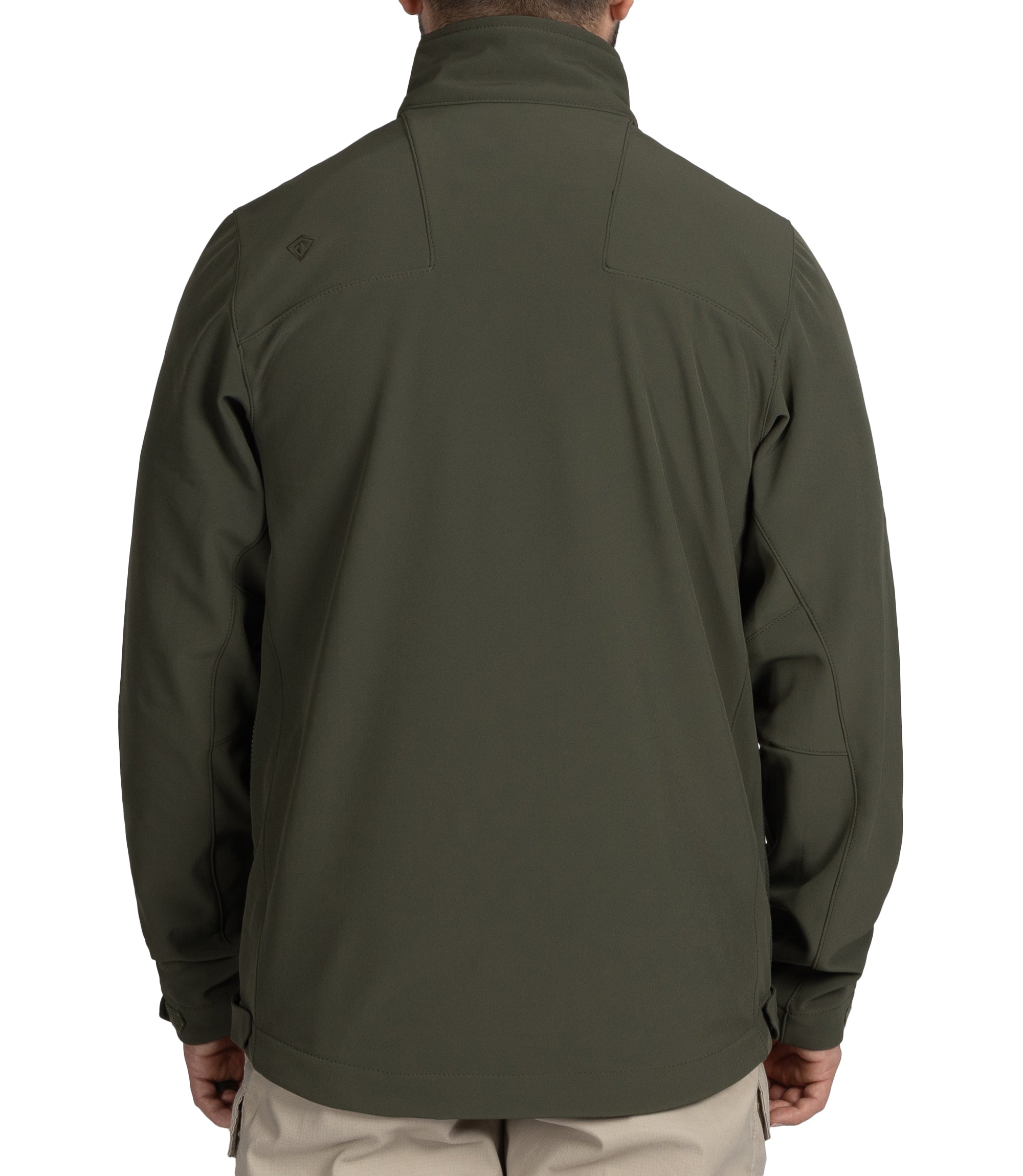 Back of Men's Tactix Softshell Parka in OD Green |color_od green