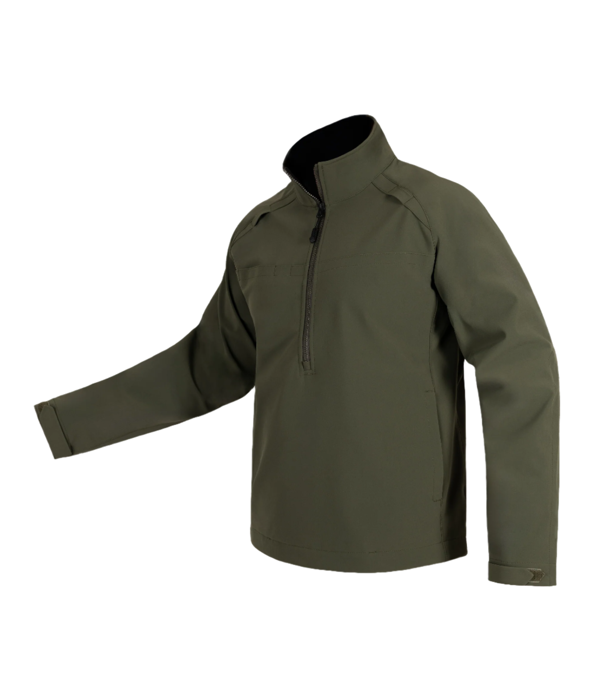 Front View Men's Tactix Softshell Pullover in color OD Green |color_od green