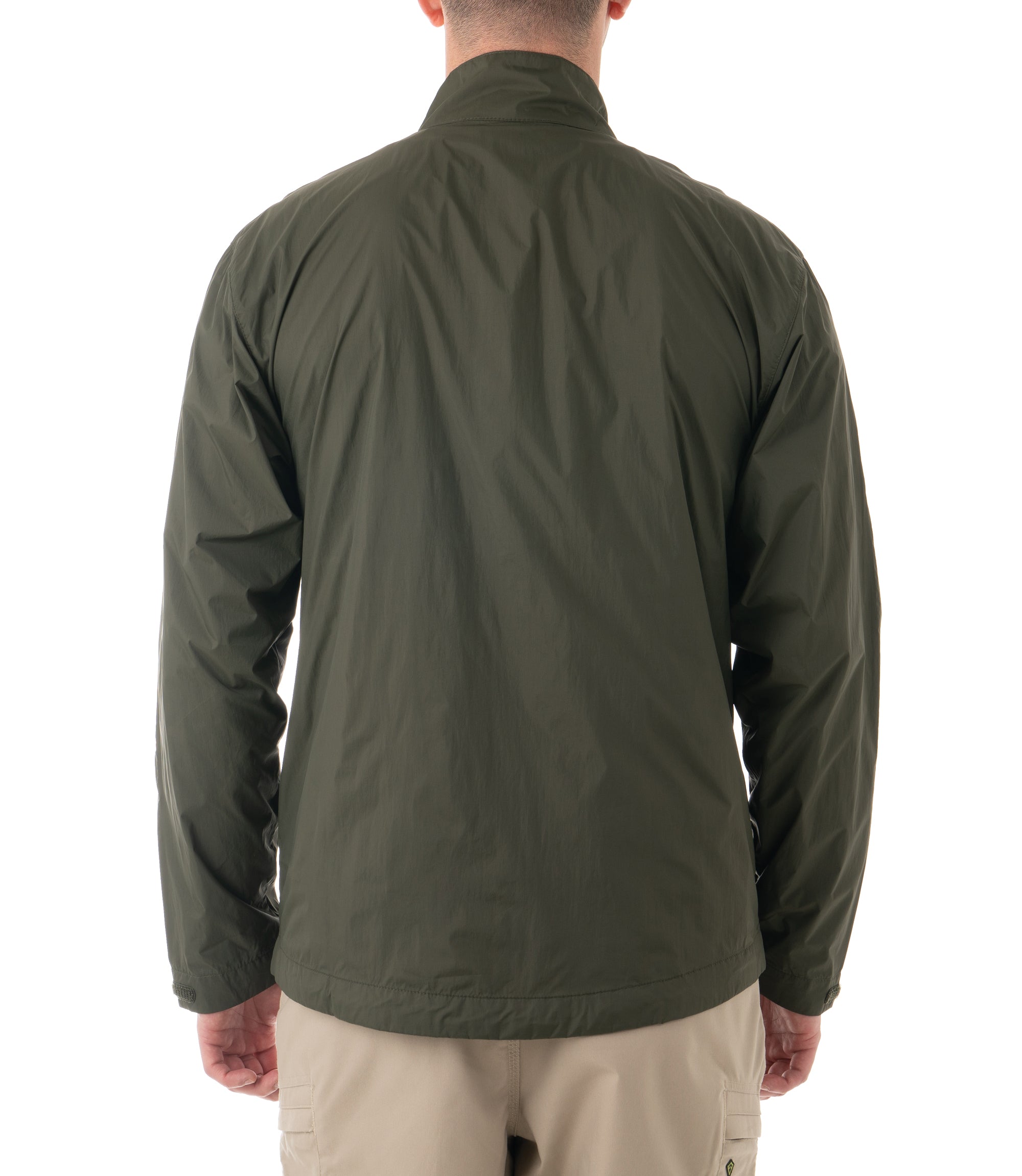 Back of Men's Pack-It Jacket in OD Green |color_od green