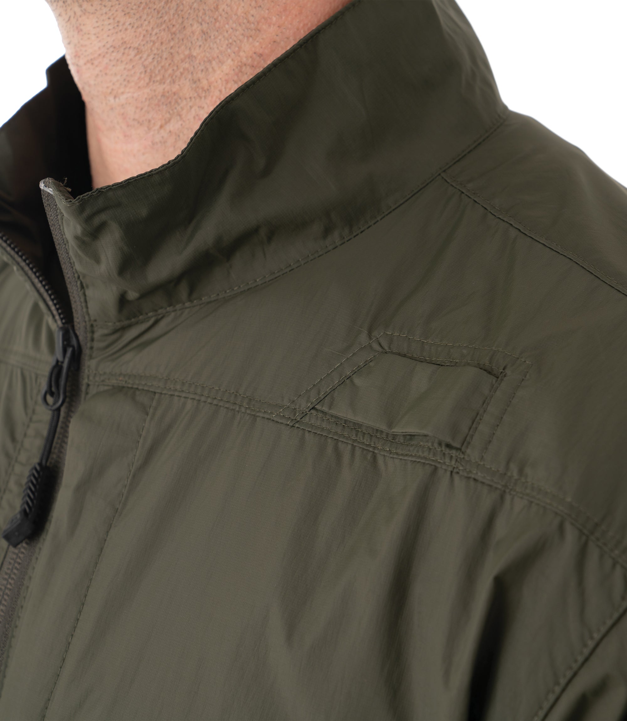 Closeup loop of Men's Pack-It Jacket in OD Green |color_od green