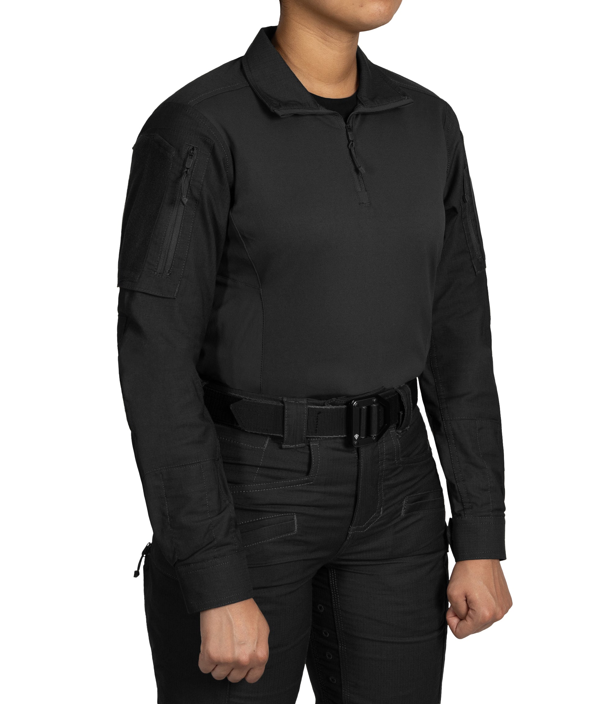 Side of Women's Defender Shirt in Black |color_black