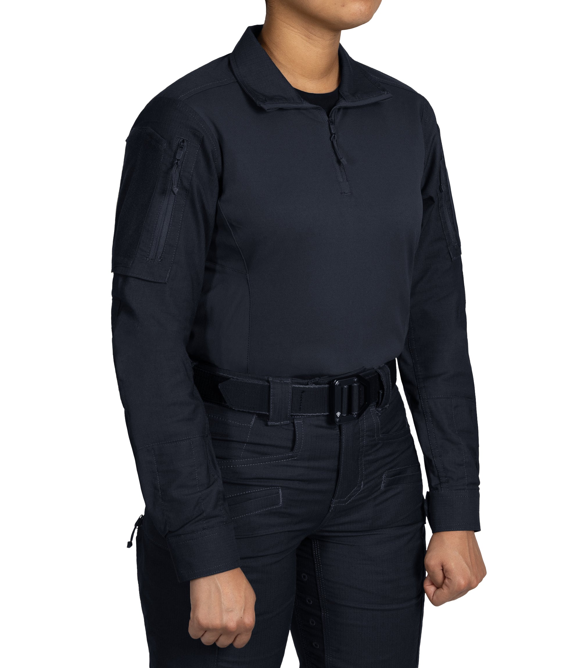 Side of Women's Defender Shirt in Midnight Navy |color_midnight navy