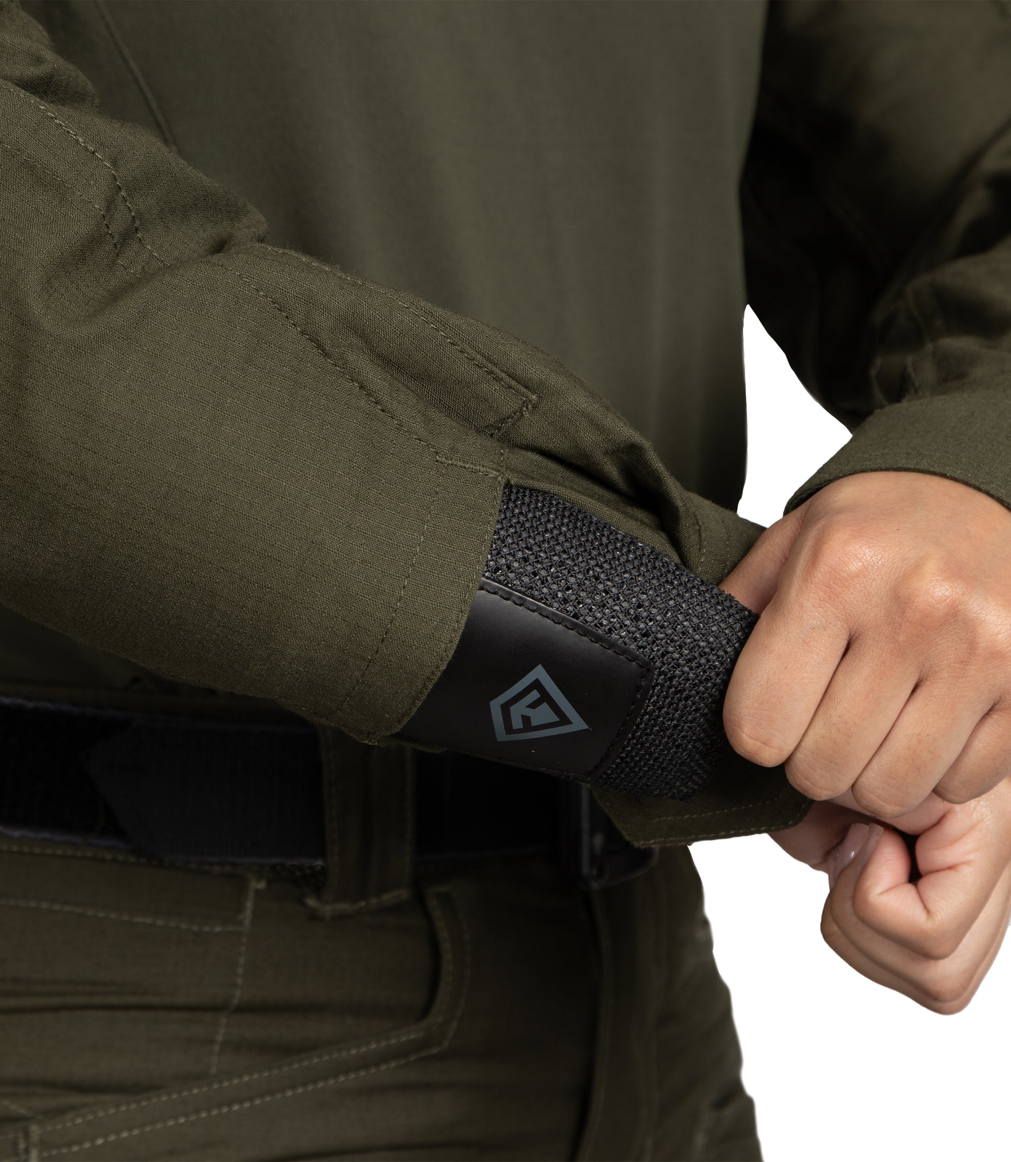Elbow Pad Pocket on Women's Defender Shirt in OD Green |color_od green