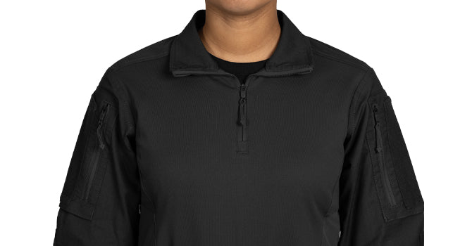 Front of Women's Defender Shirt in Black