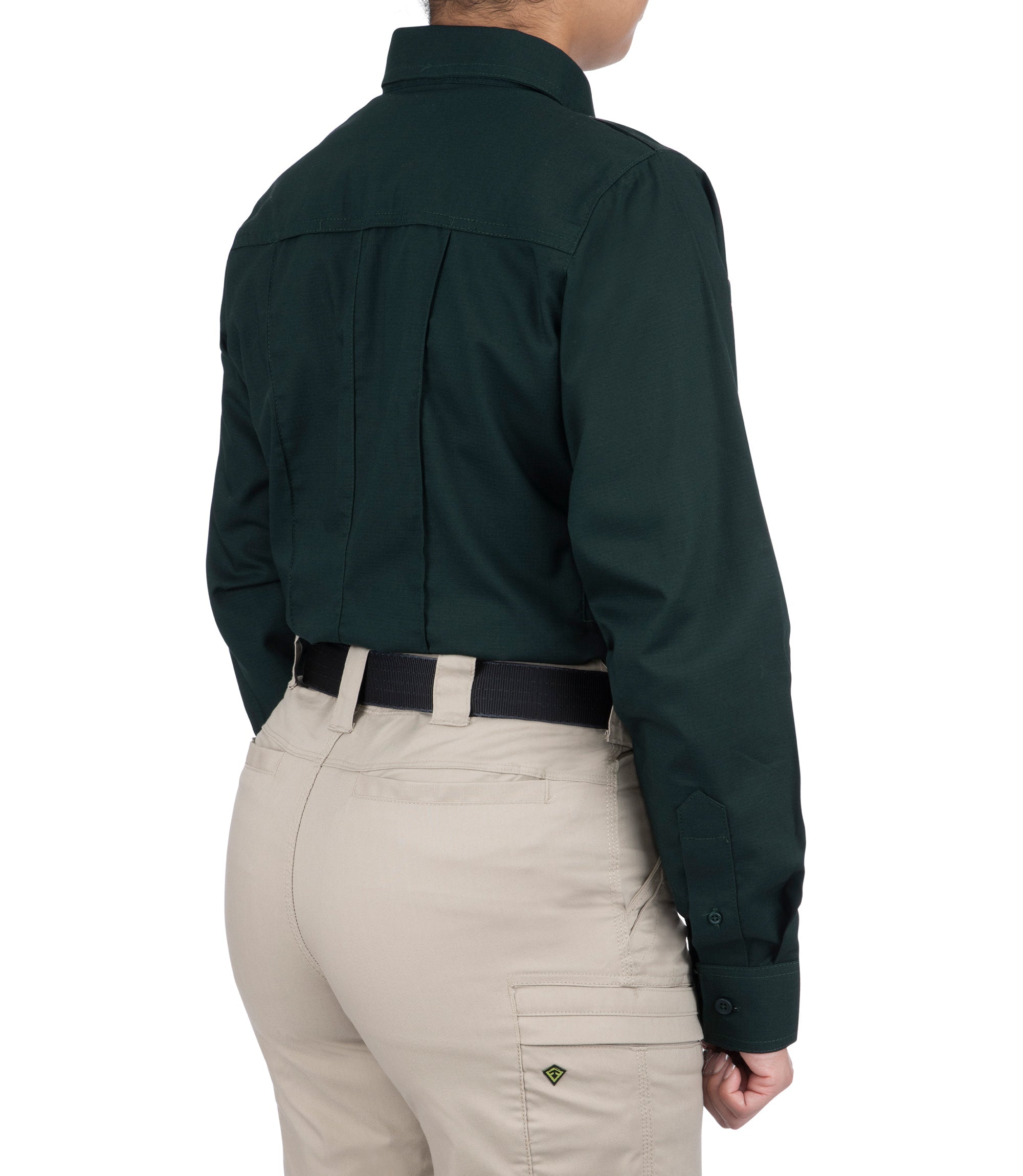 Side of Women's Pro Duty Uniform Shirt in Spruce Green |color_spruce green