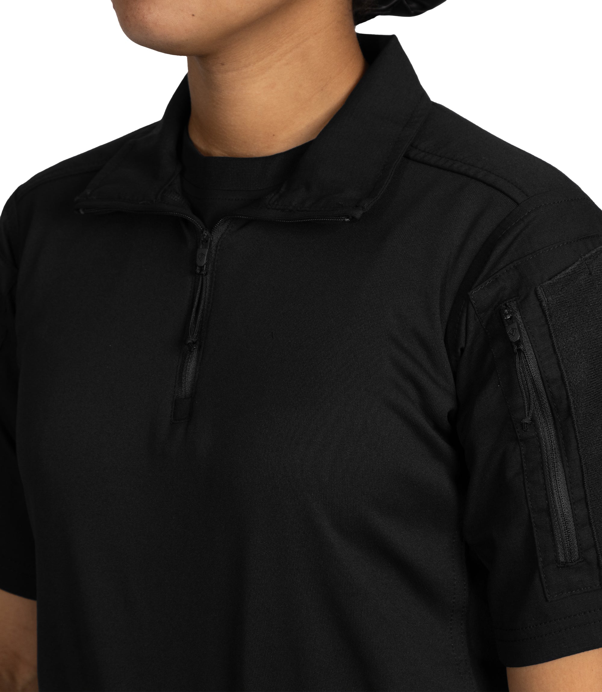 Front of Women's V2 Responder SS Shirt in Black |color_black