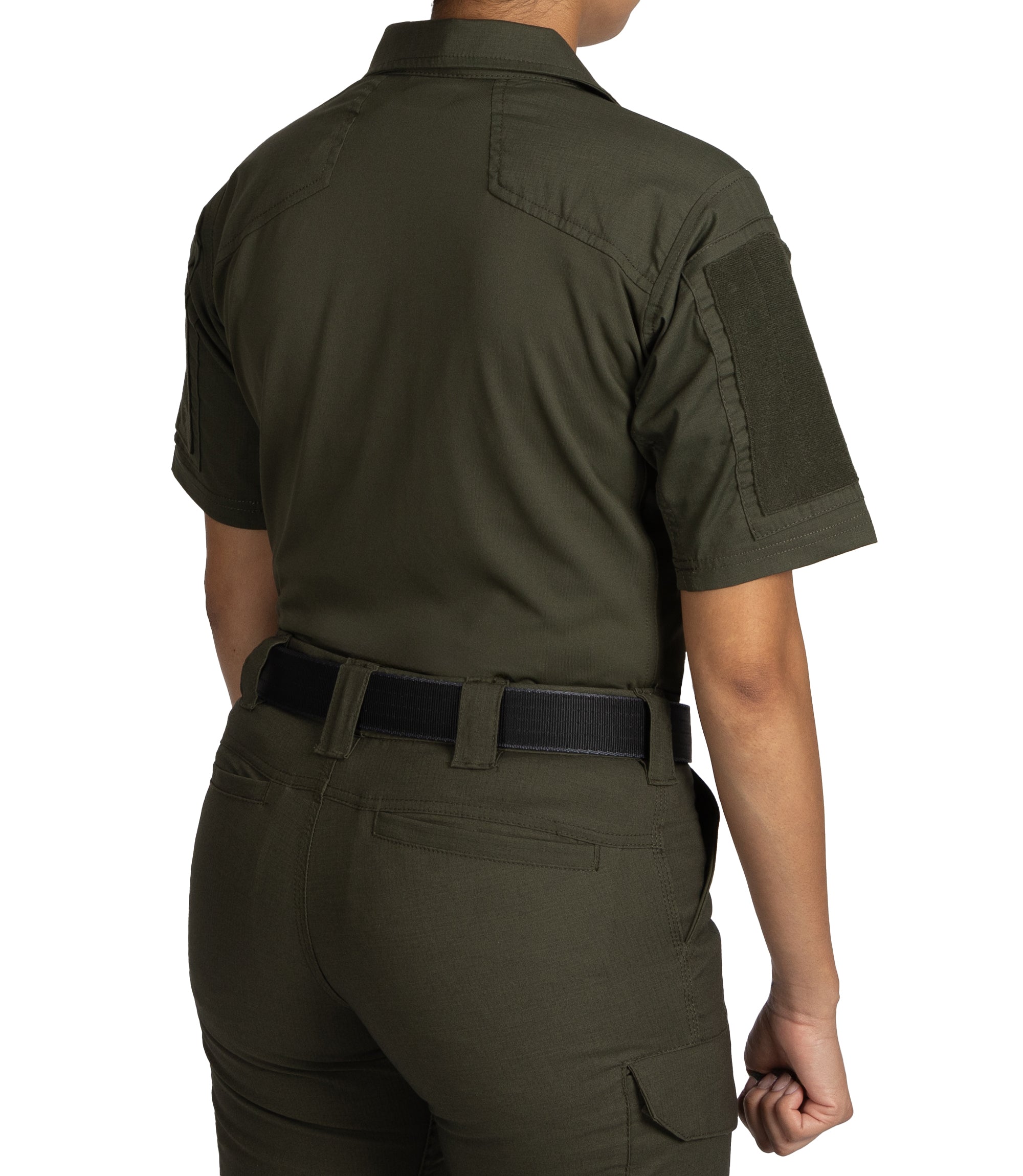Back of Women's V2 Responder SS Shirt in OD Green |color_od green