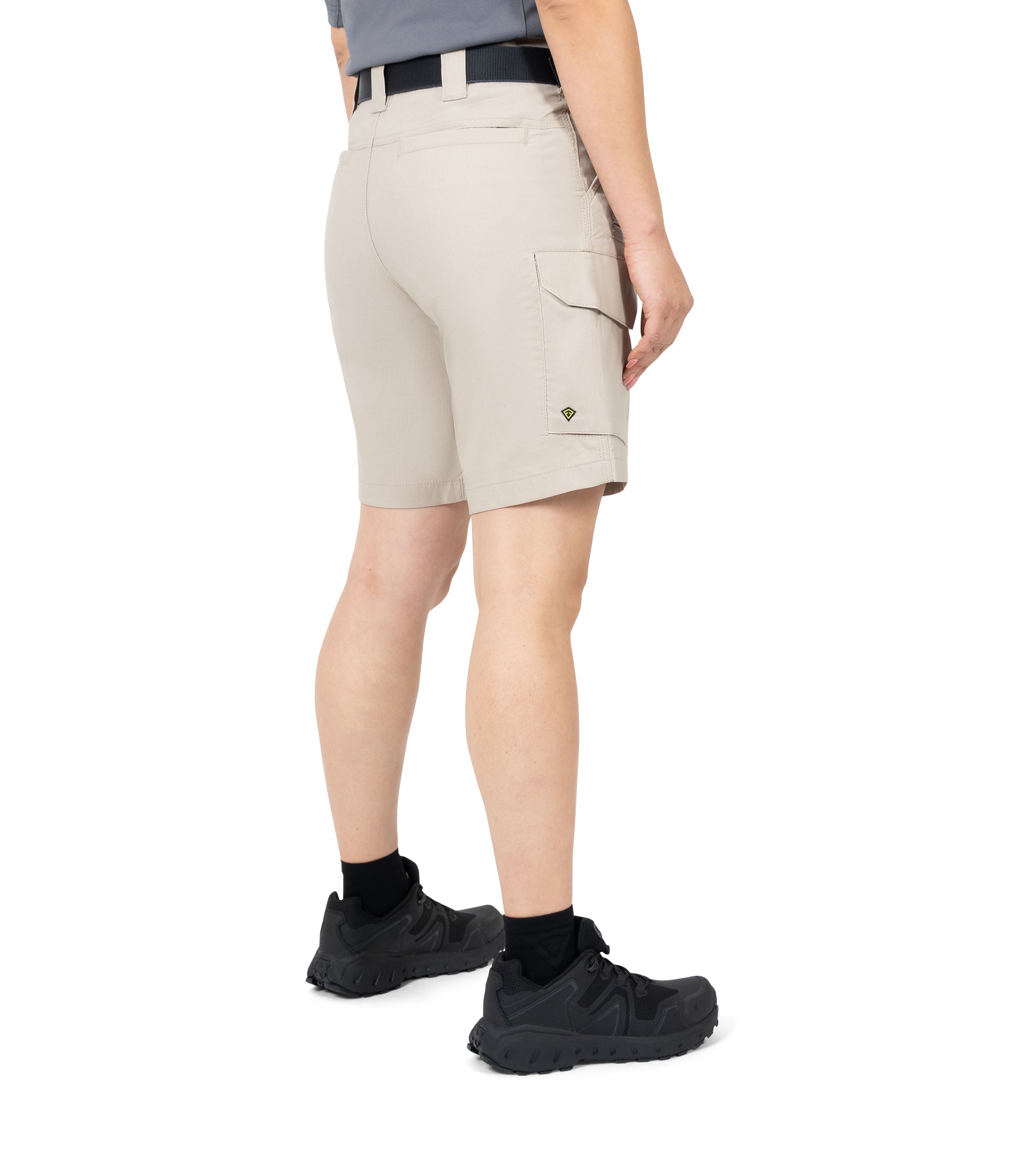 Right back side view of Women's V2 Short in Khaki|color_khaki
