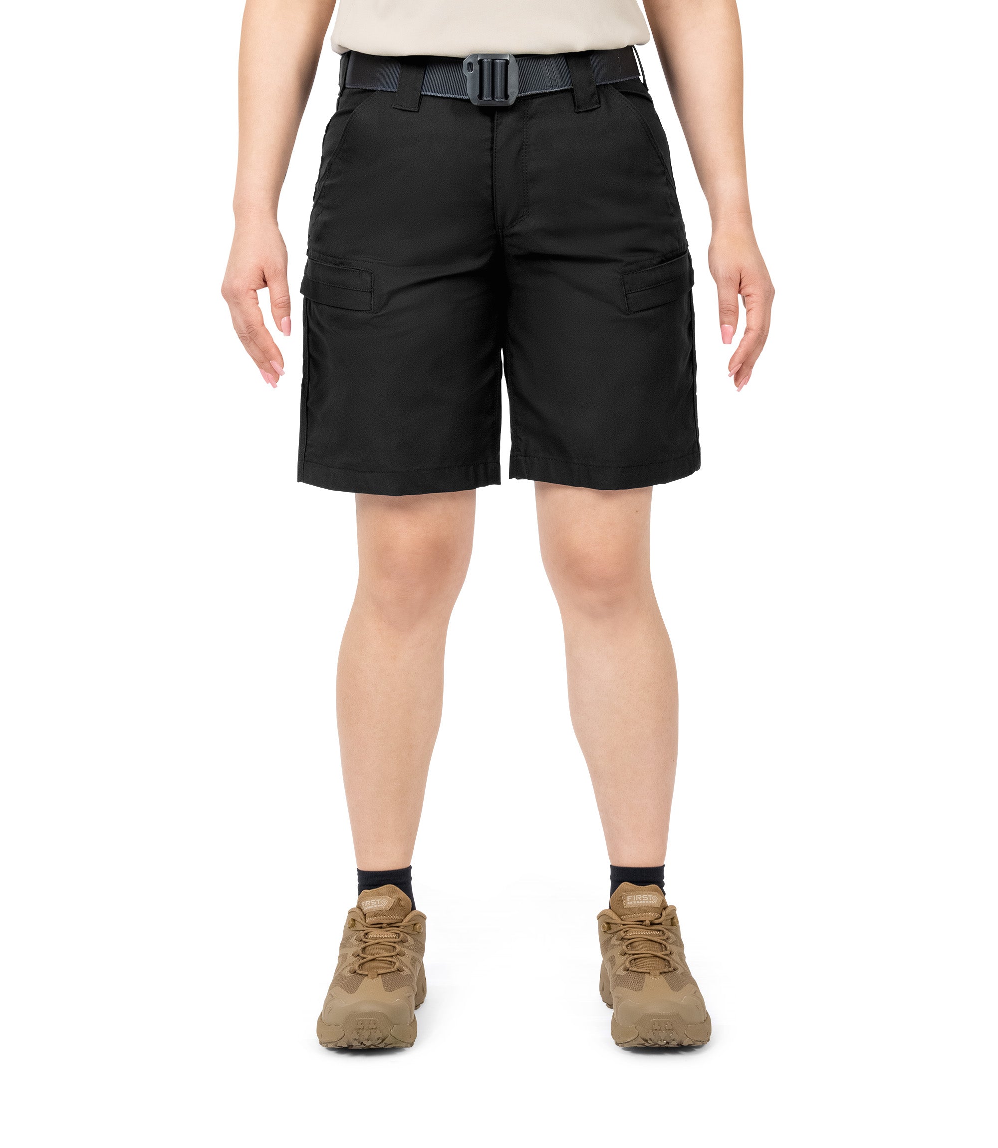 Front view of Women's A2 Short in black|color_black