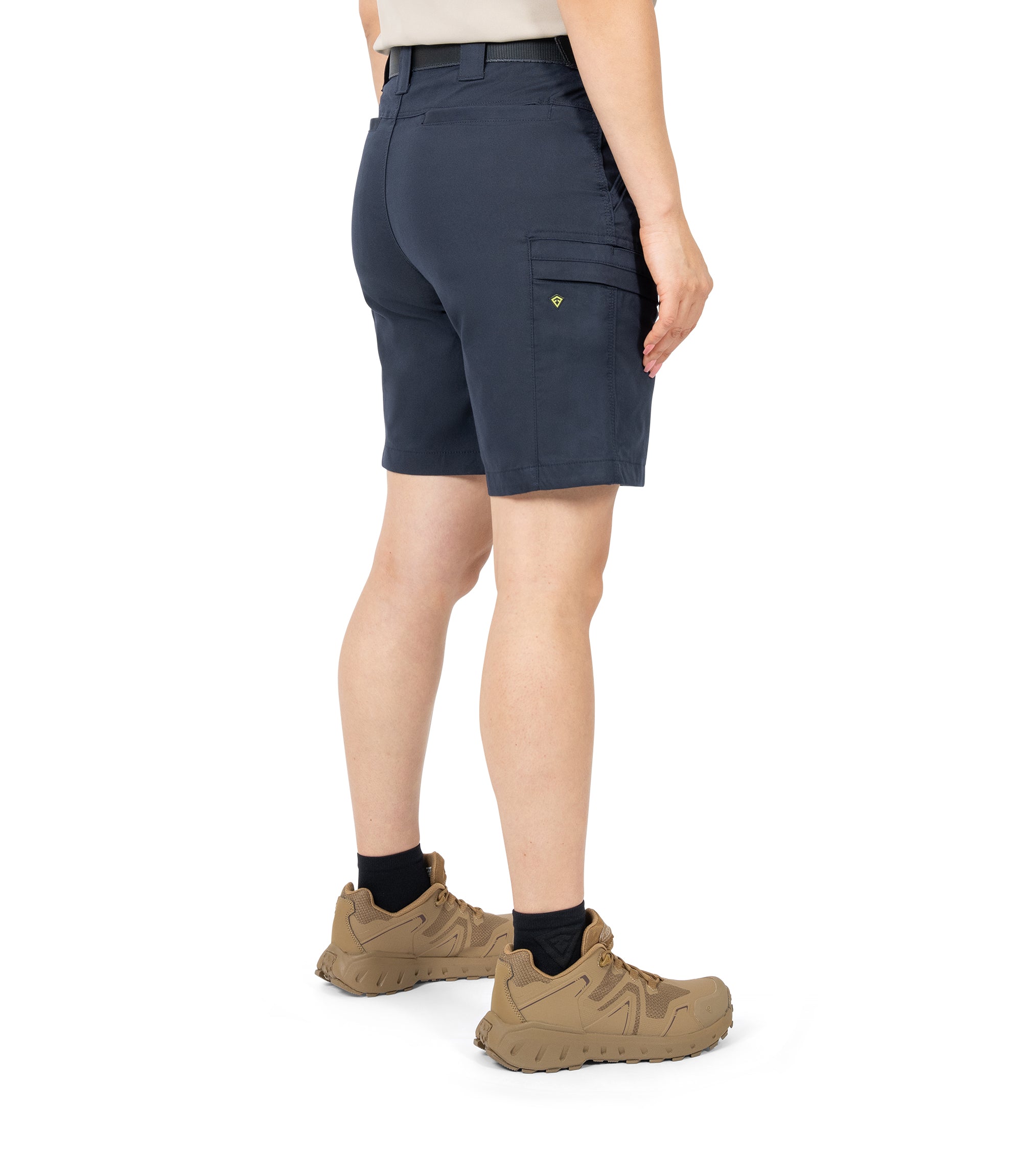 Right back side view of Women's A2 Short in Midnight Navy|color_midnight navy