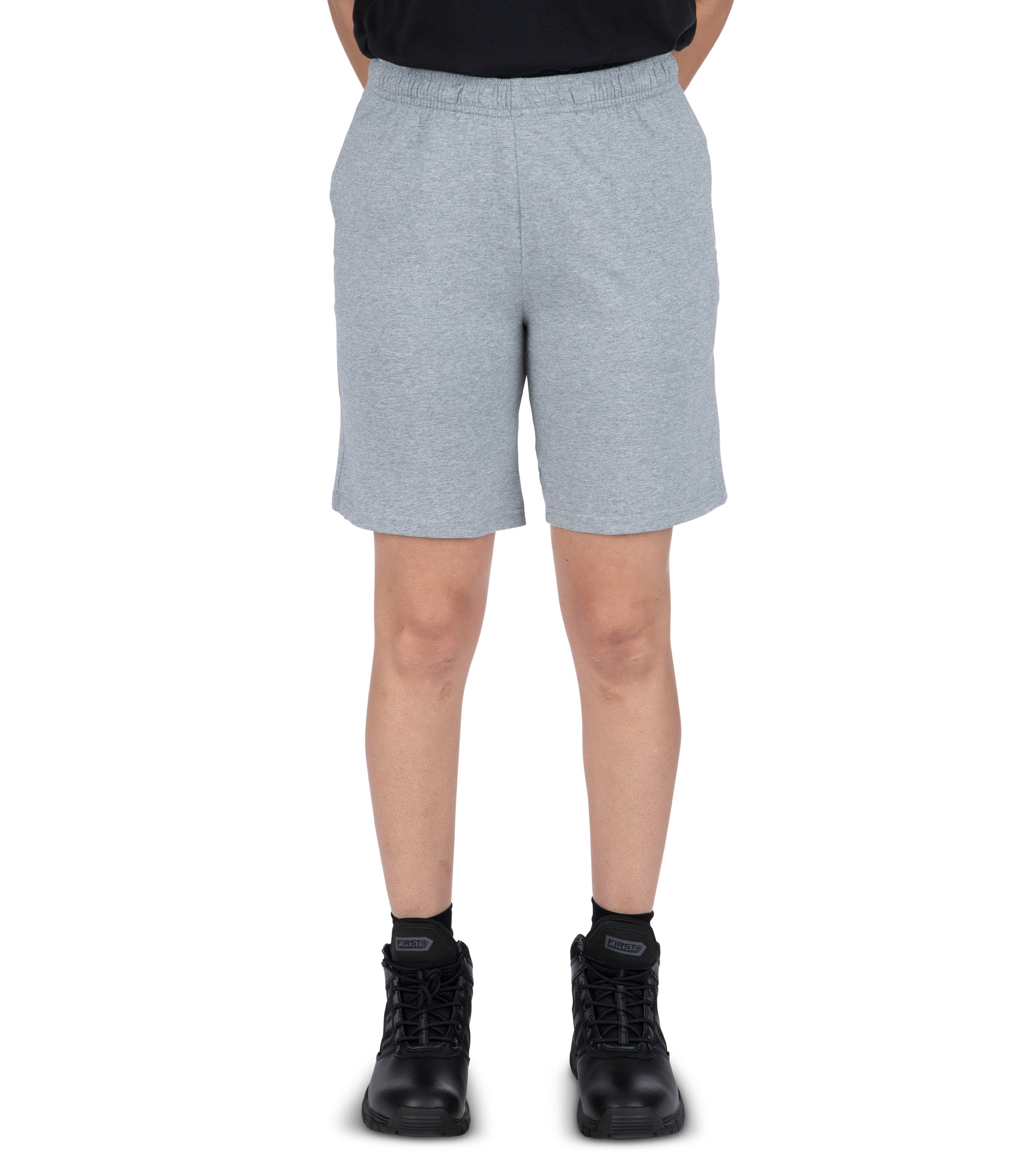 Women's Tactix PT Cotton Training Short - Heather Grey & Black
