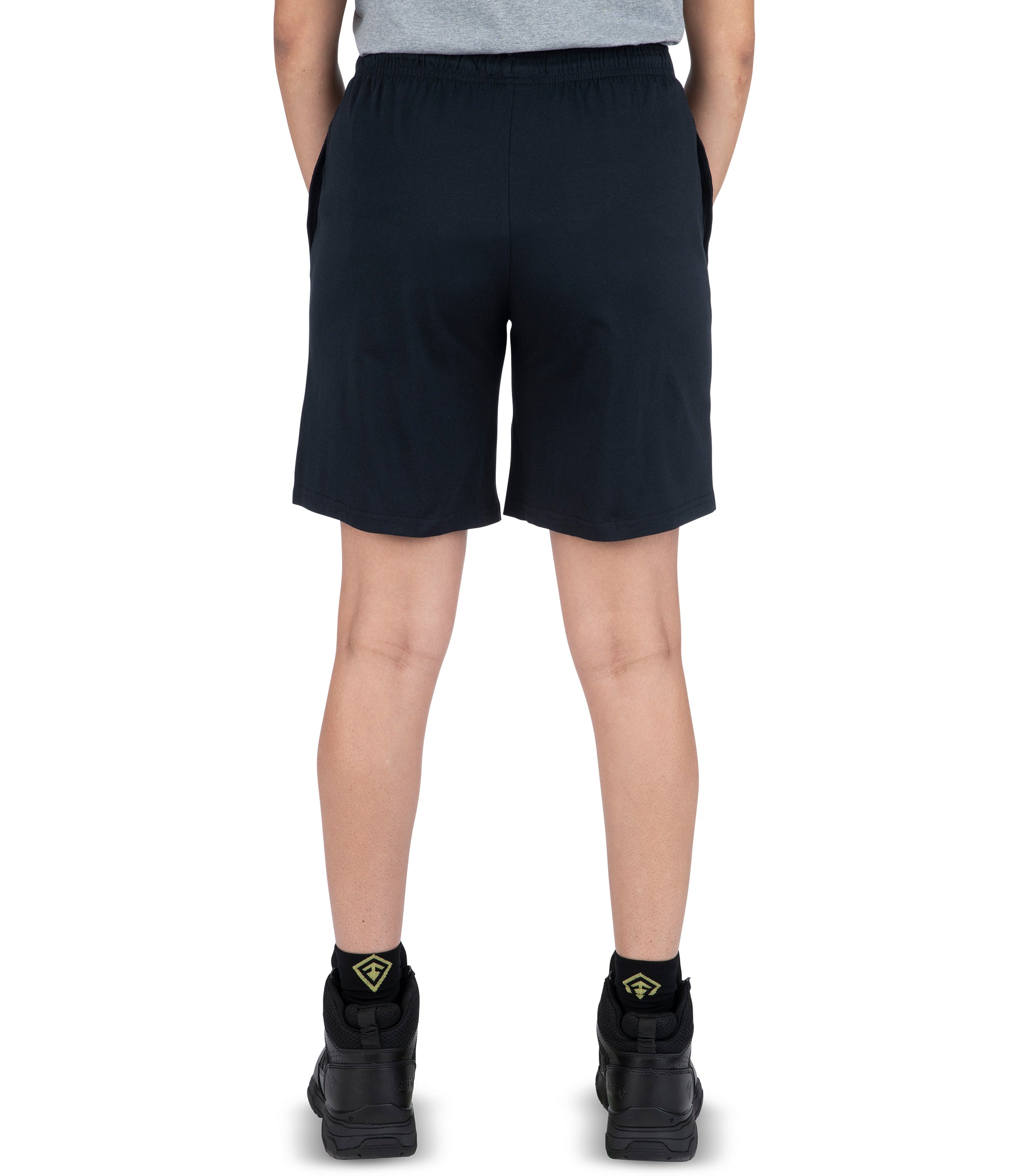 Back view of Women's Tactix PT Cotton Training Short in Midnight Navy|color_midnight navy