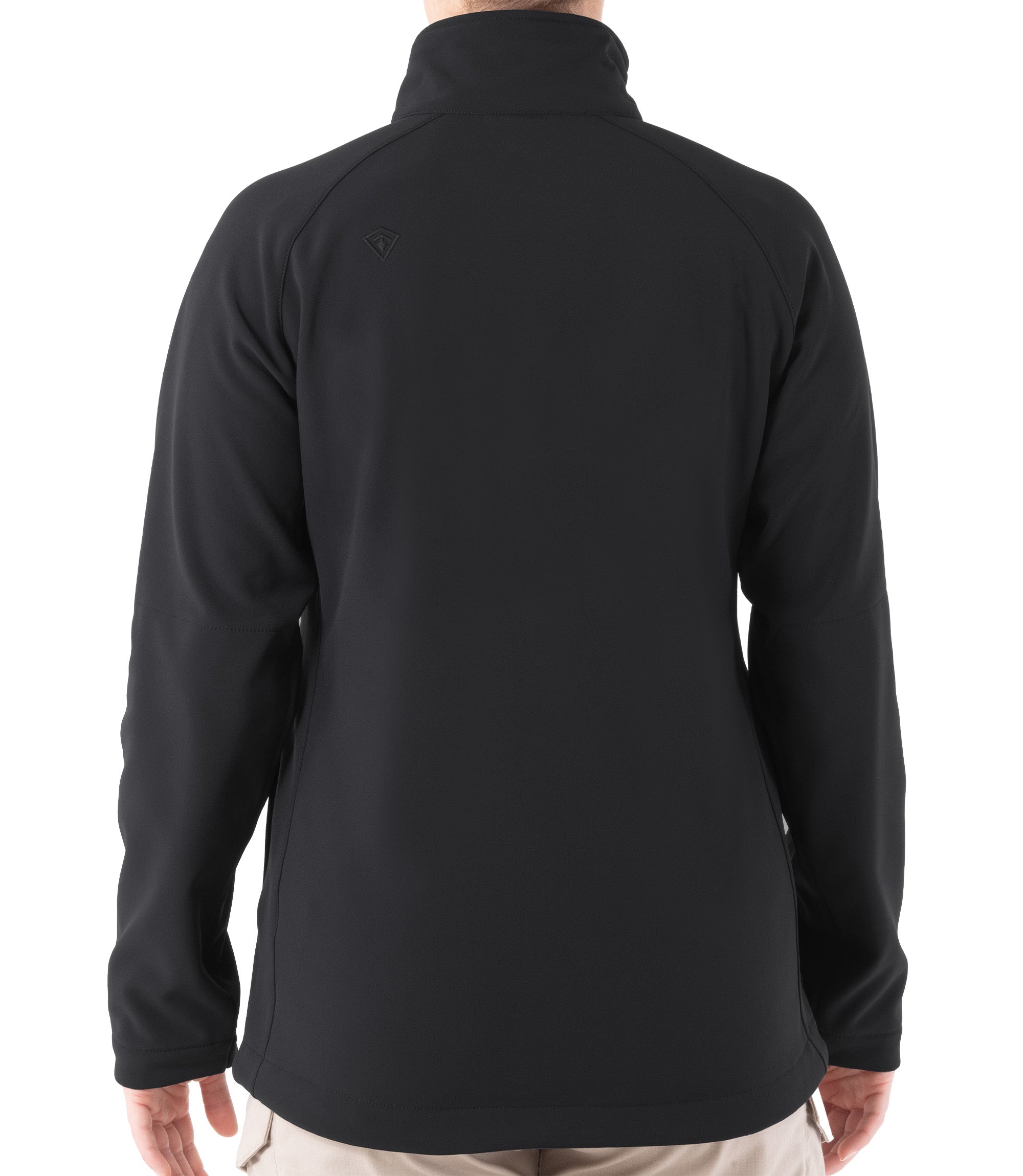 Back of Women's Tactix Softshell Pullover in Black|color_black