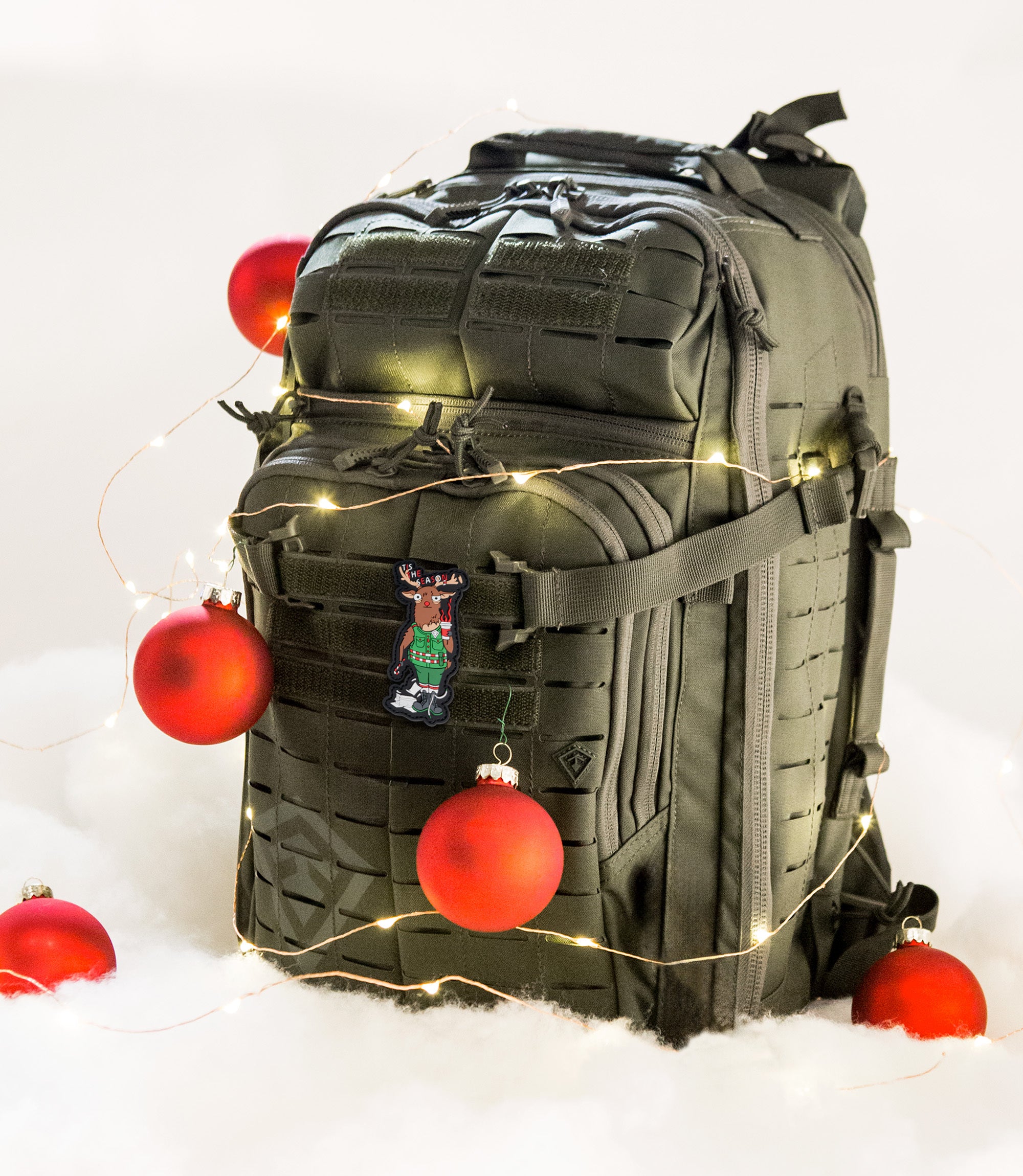 Tis The Season Patch on backpack