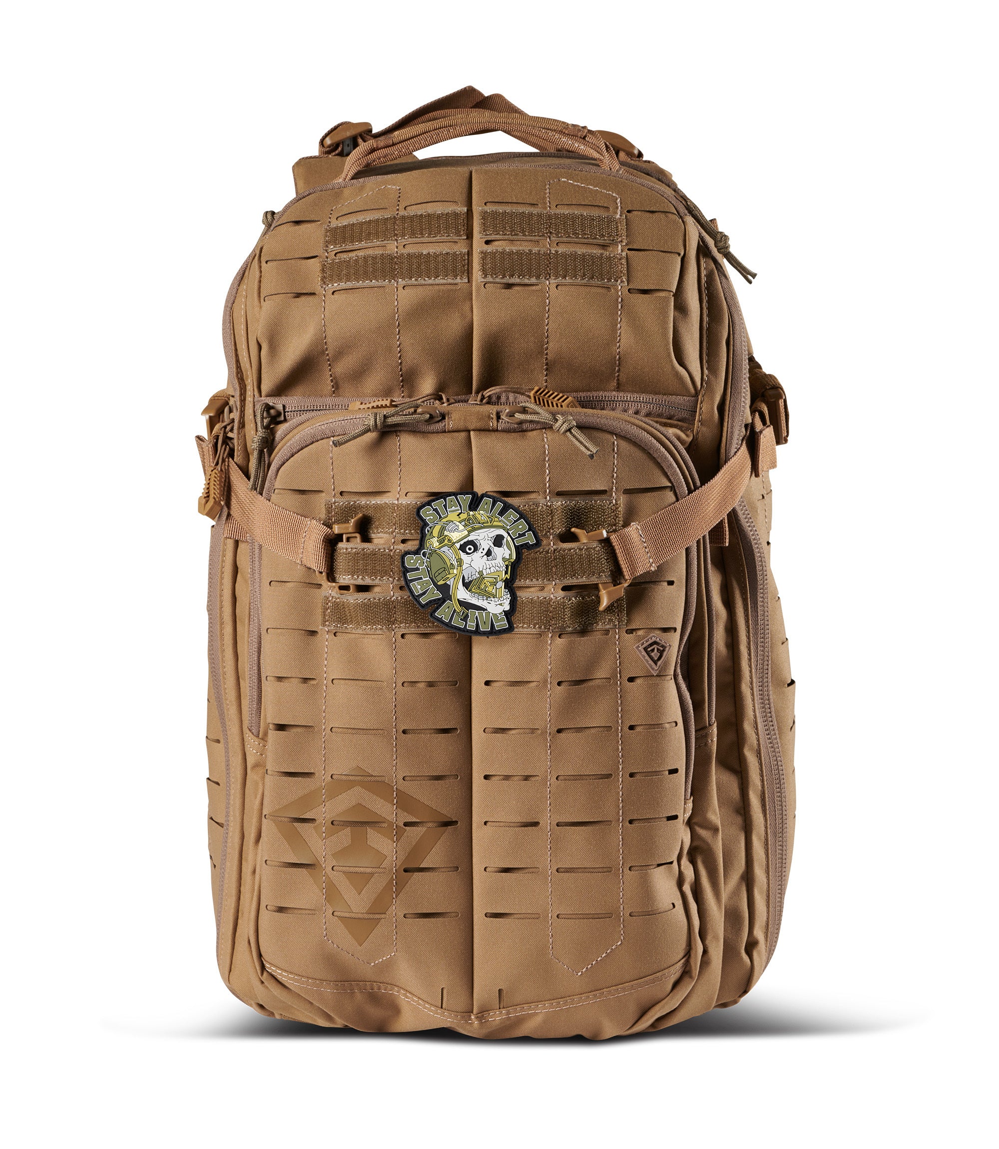 Stay Alert, Stay Alive Patch on Backpack