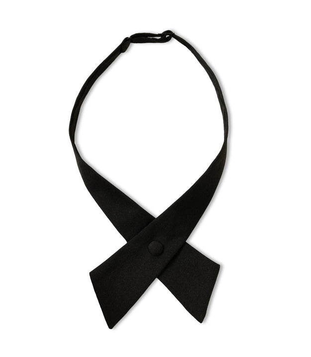 Photo of adjustable crossover tie in the color black 