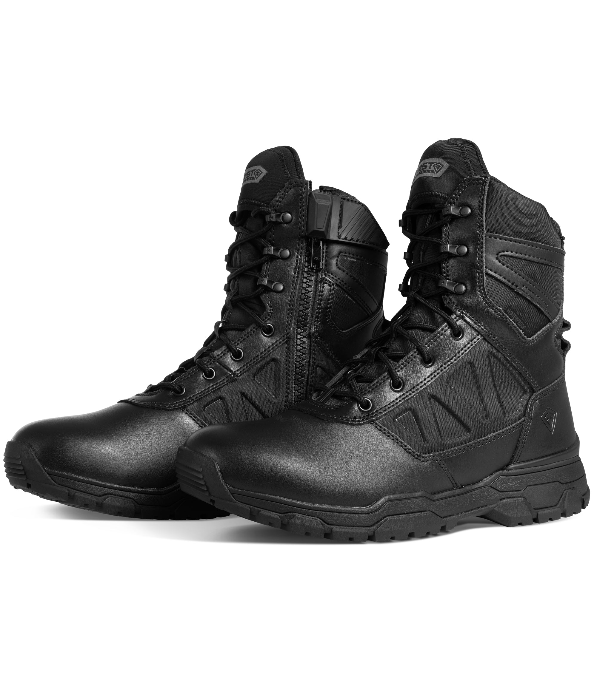 Side by side view of Men's Urban Operator H₂O Side-Zip Boot in color black|color_black