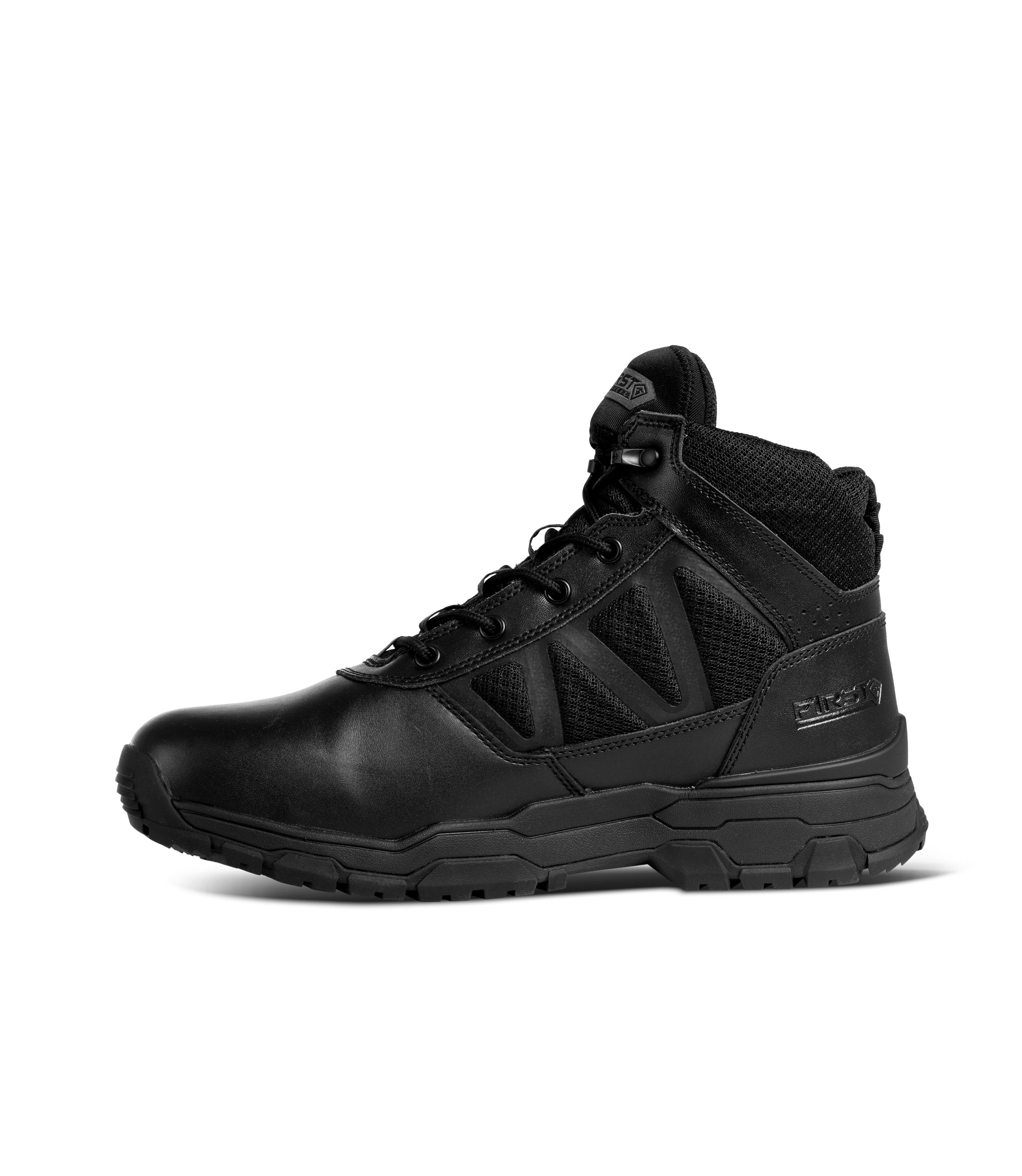 Left side view of Men's 5" Urban Operator Mid in color black|color_black