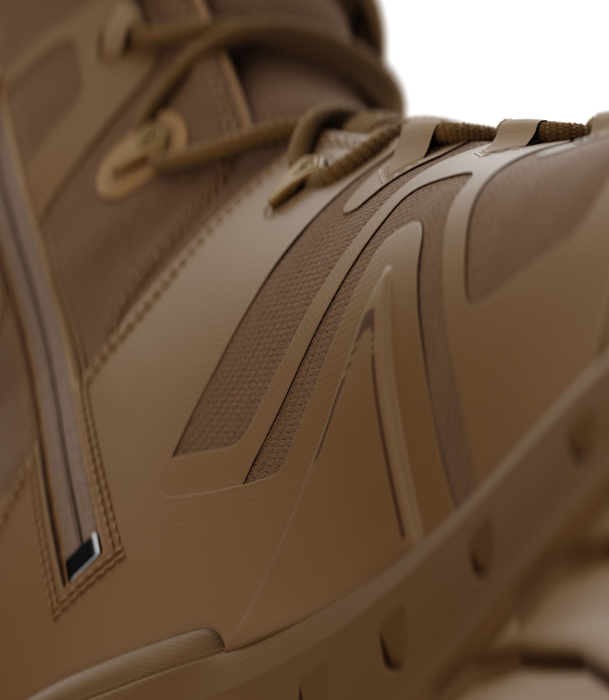 Close-up image of poly mesh with hyperfused TPU overlays|color_coyote