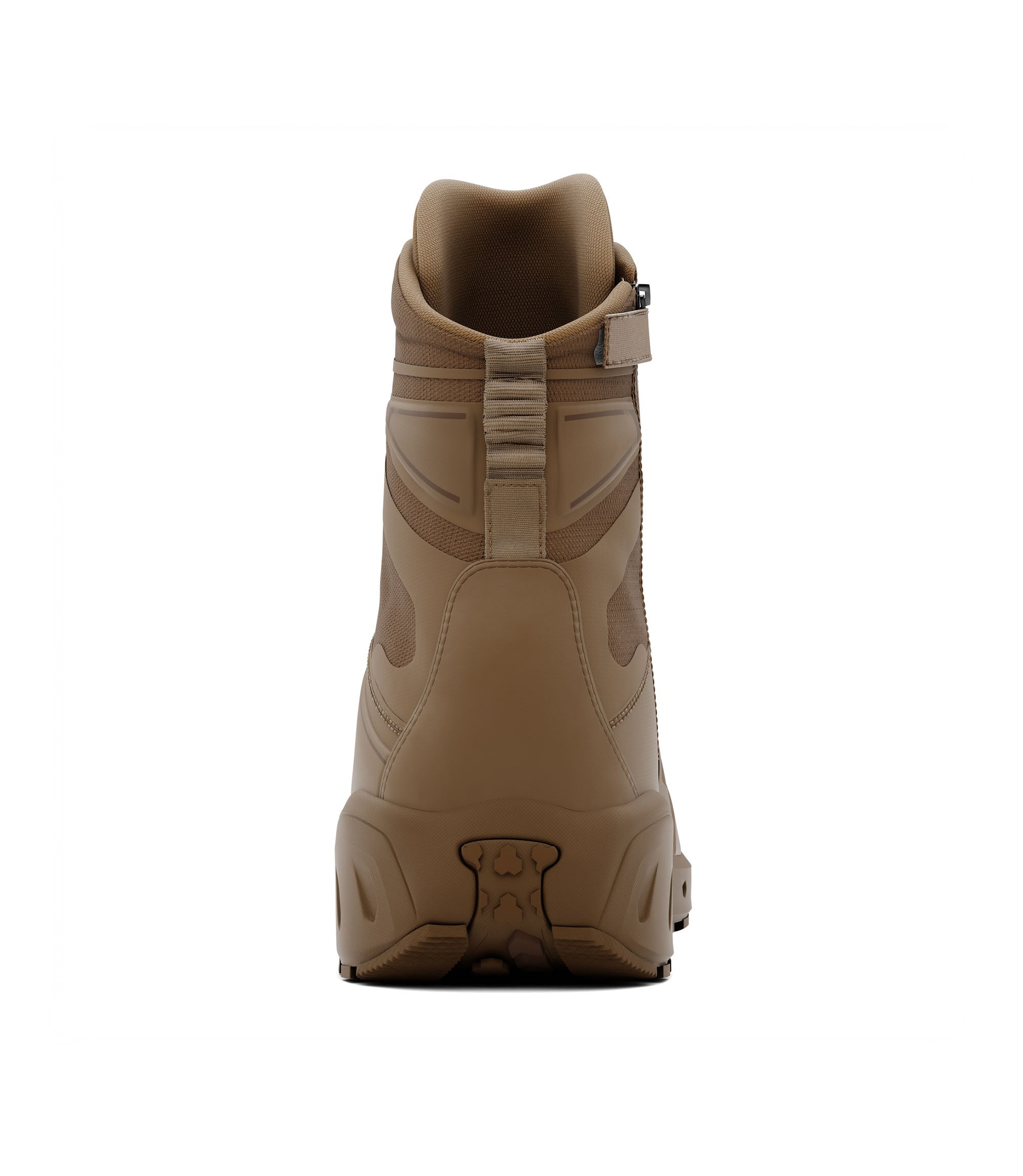 Back side view of 8 inch side-zip boot in color coyote|color_coyote