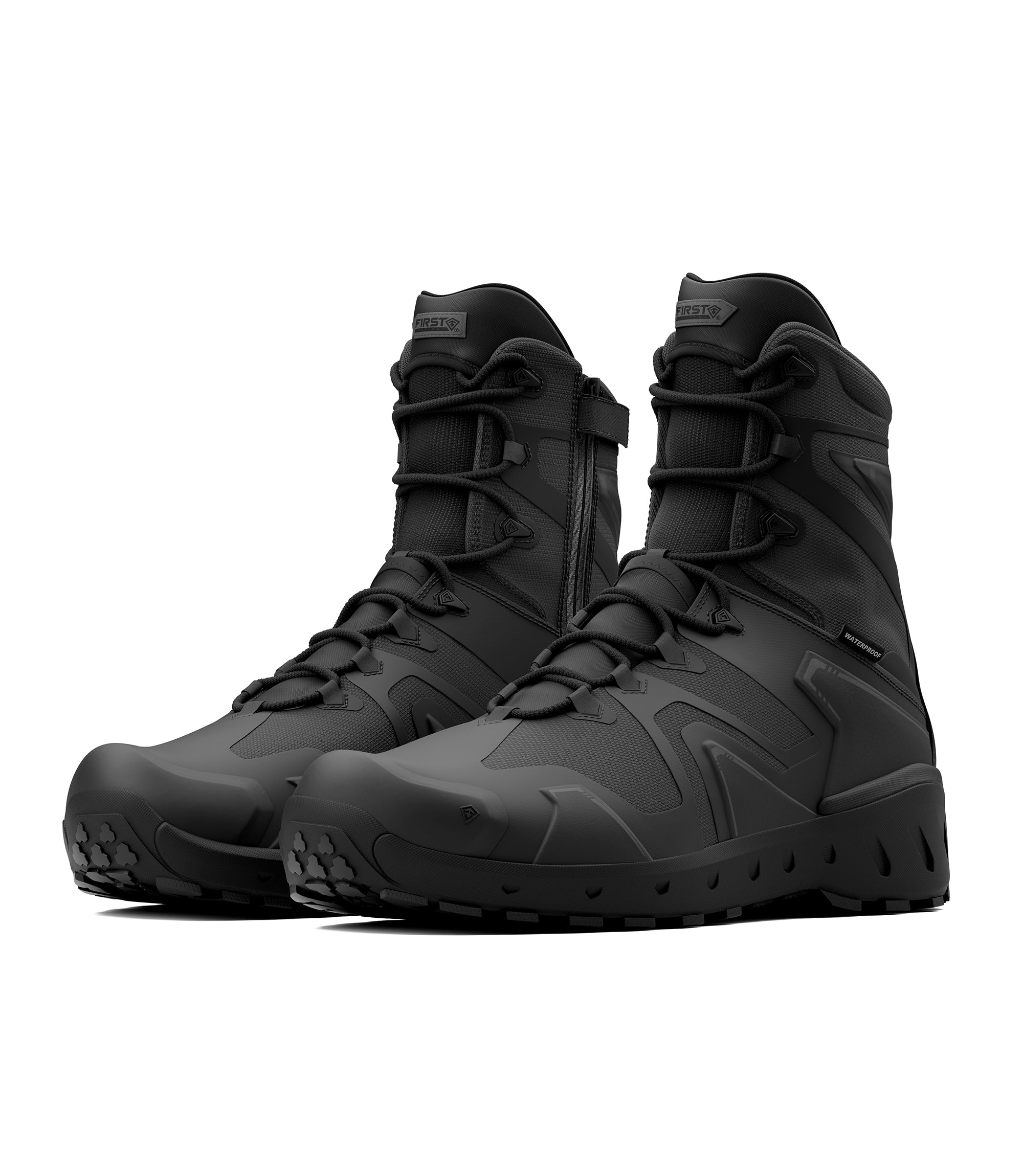 Side by side photo of Men's 8" AERO-TAC™ H₂O Side-Zip Boot in black|color_black