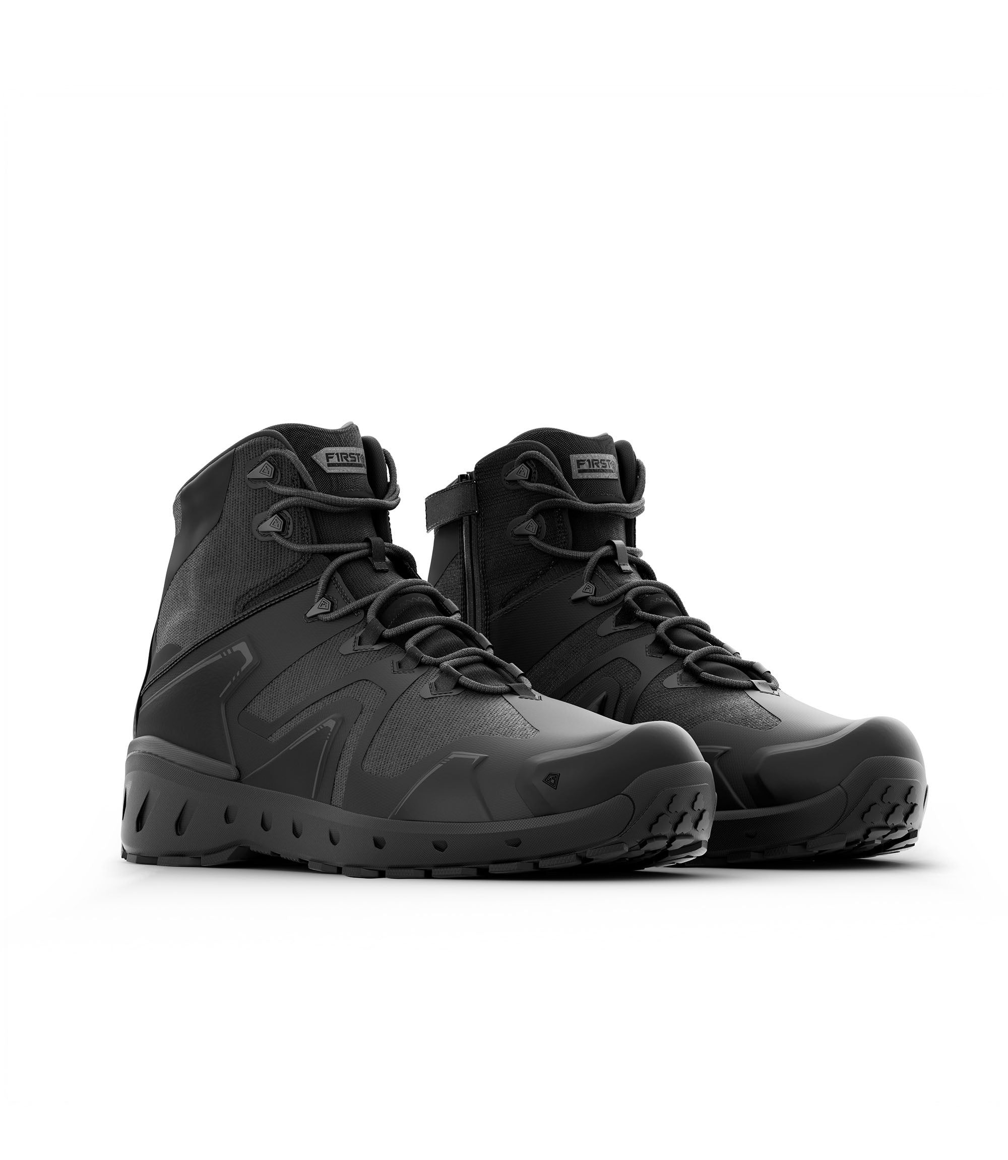 Side by side photo of Men's 5“ AERO-TAC™ Side-Zip Mid in black|color_black