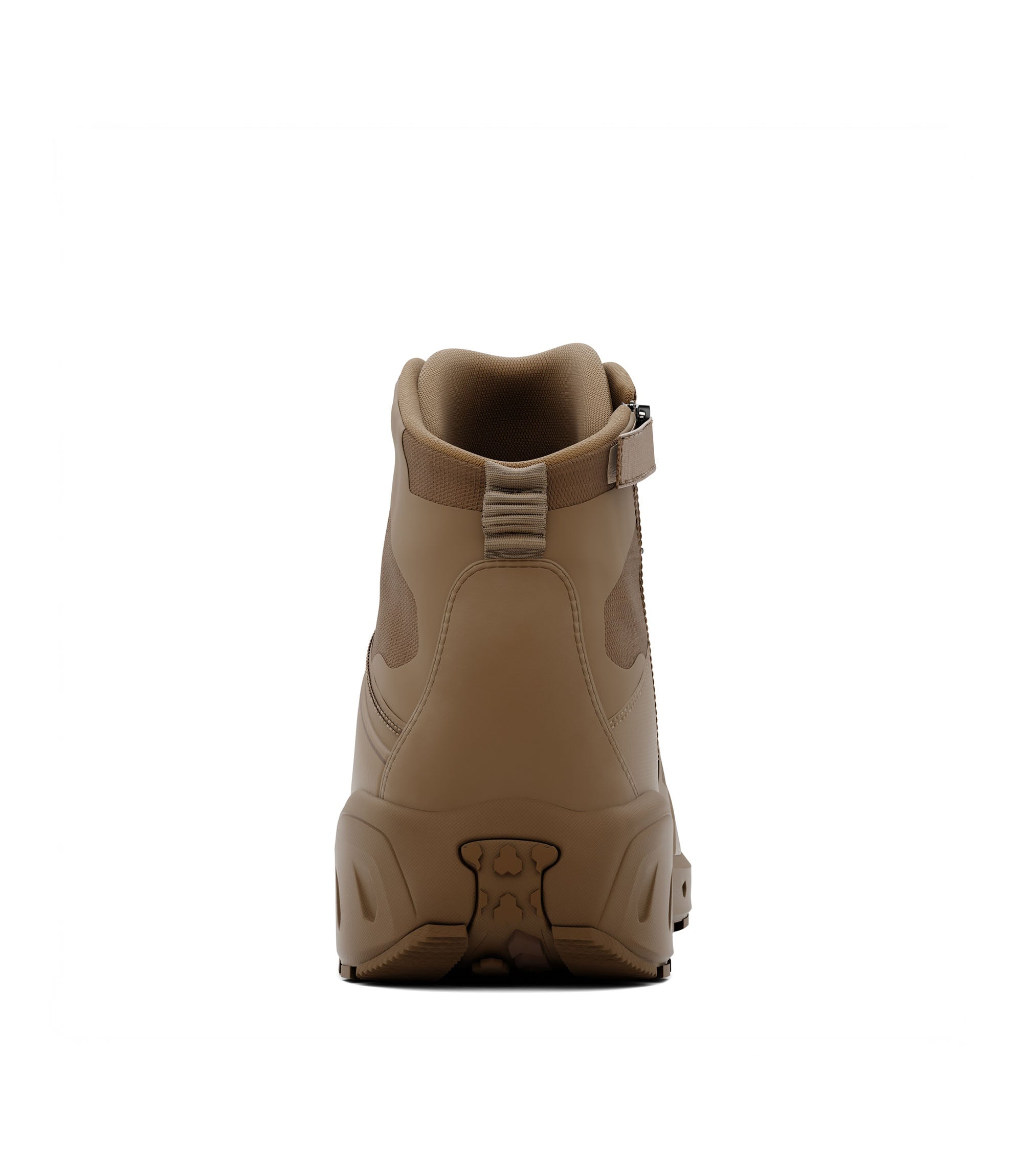 Back side view of 5 inch side-zip mid boot in color coyote|color_coyote