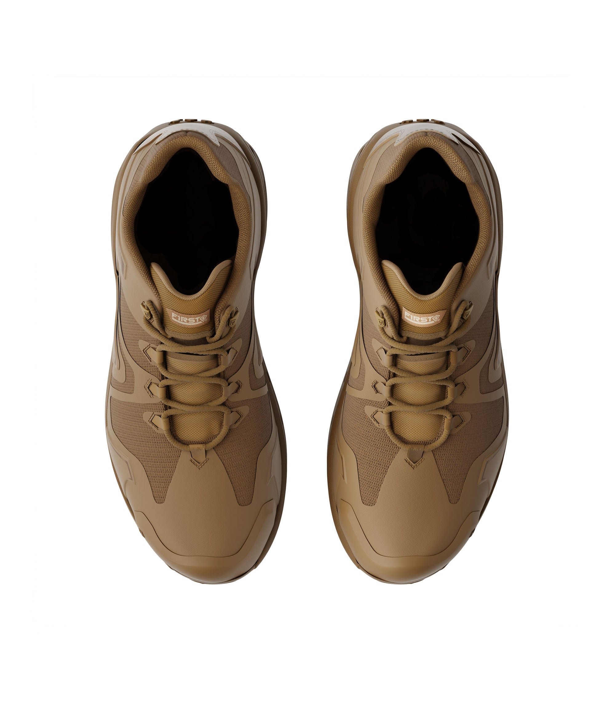 Top view of side by side boot view of 3 inch AERO-TAC low boot in color coyote|color_coyote