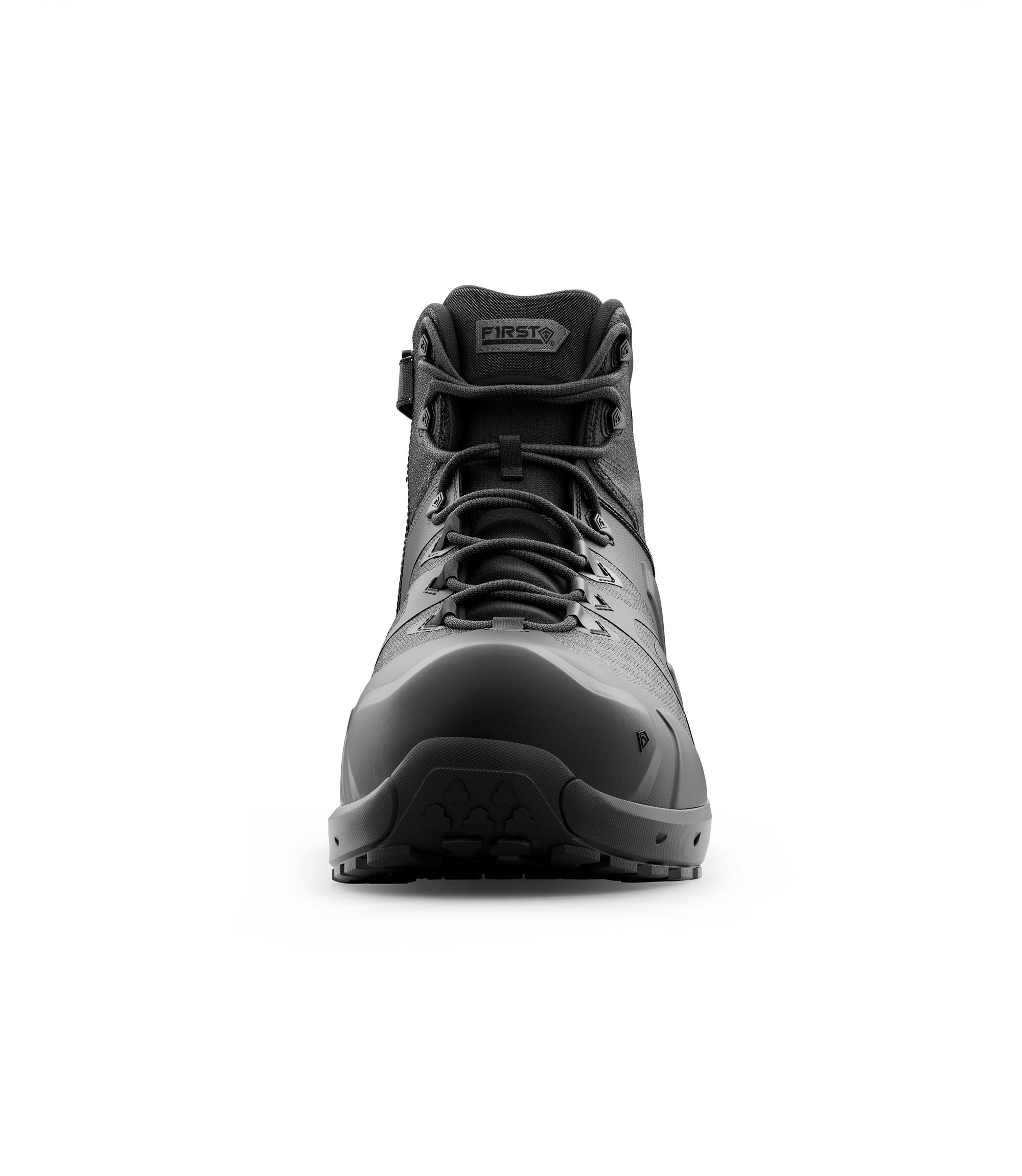 Front view photo of Men's 5" AERO-TAC™ Safety Toe Side-Zip Mid Boot in black|color_black