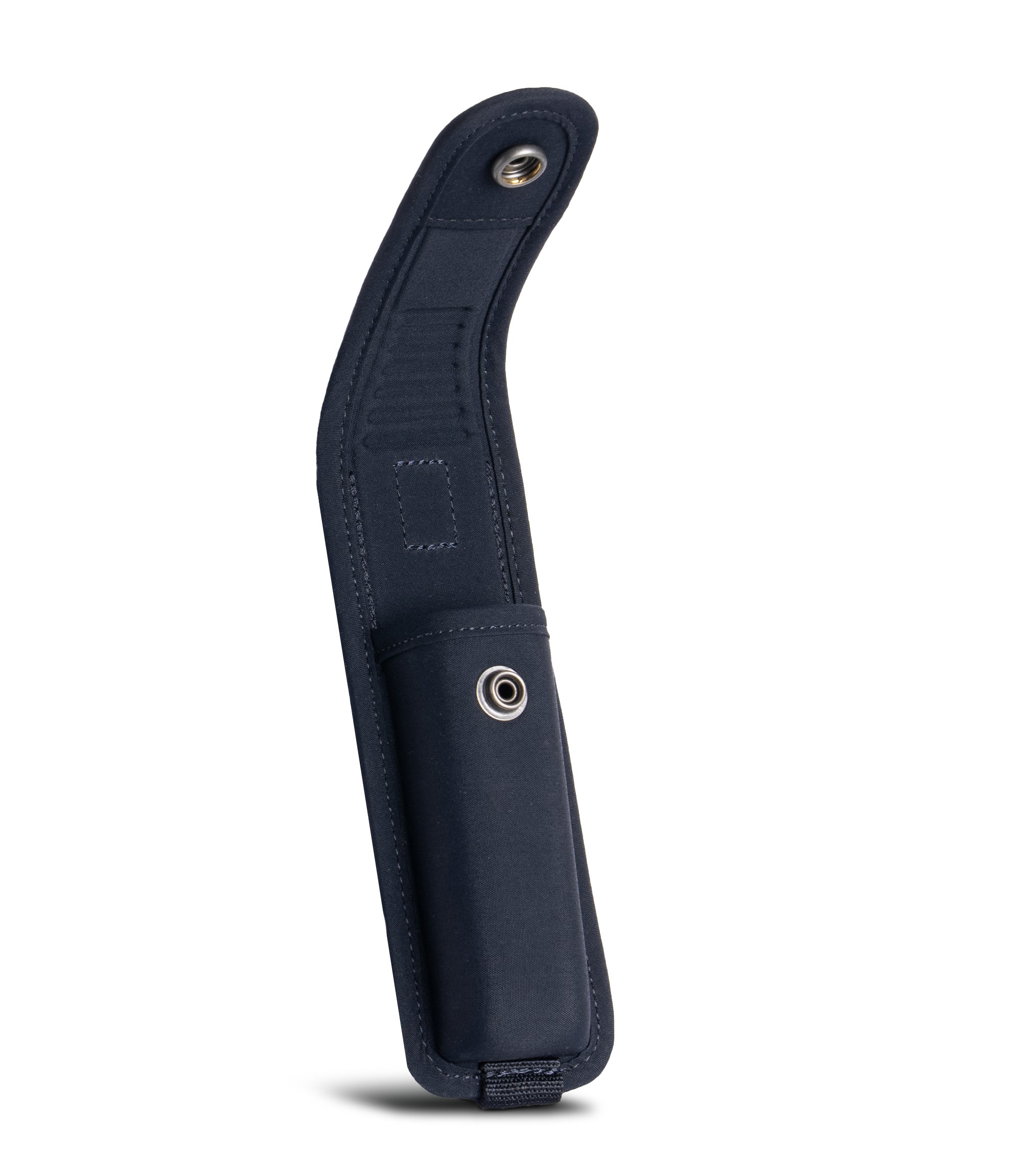 Open snap side view photo of Pro Duty Flashlight case in the color Midnight Navy|color_midnight navy