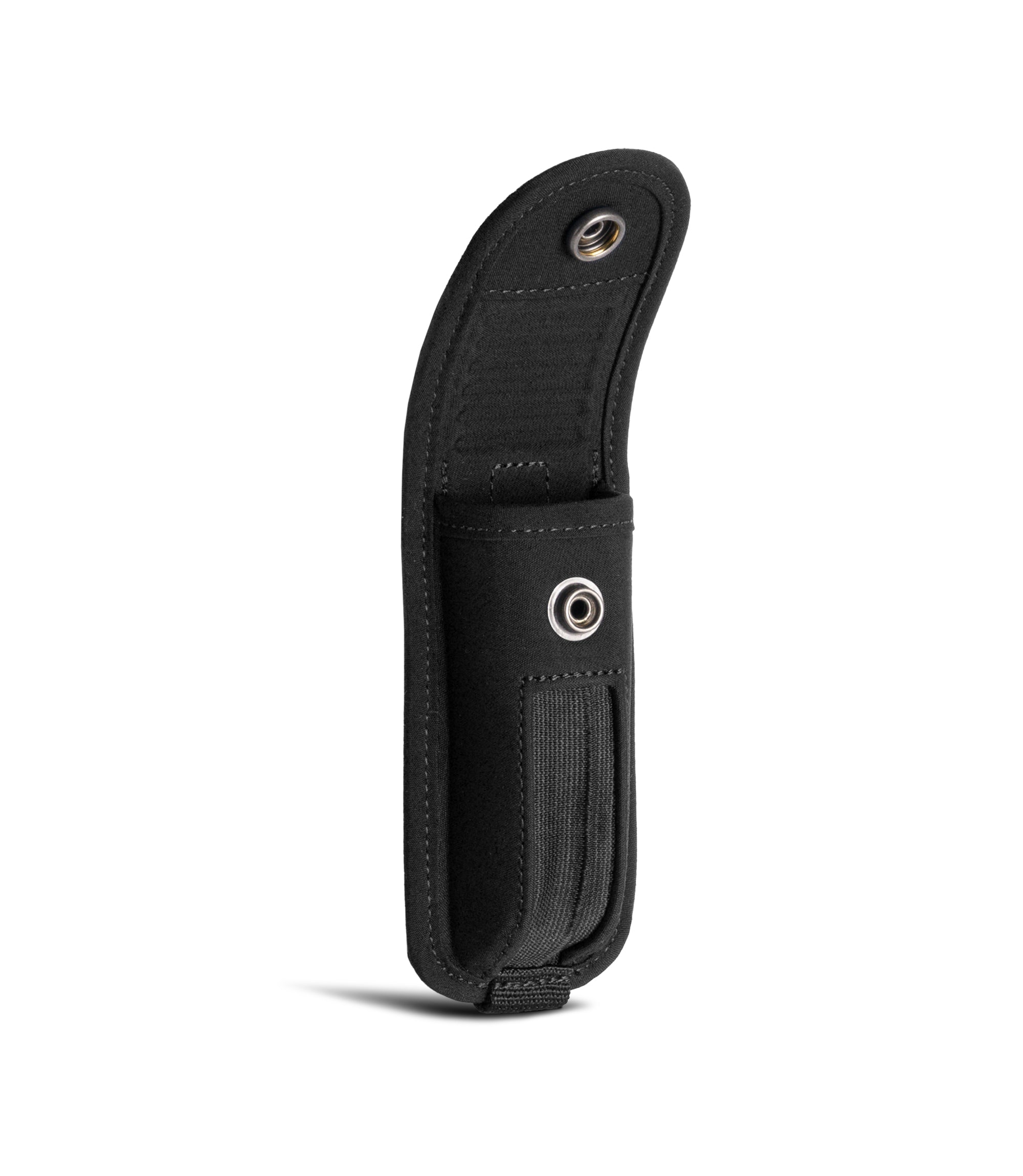 Open clip side view photo of Pro Duty glove case in the color black |color_black