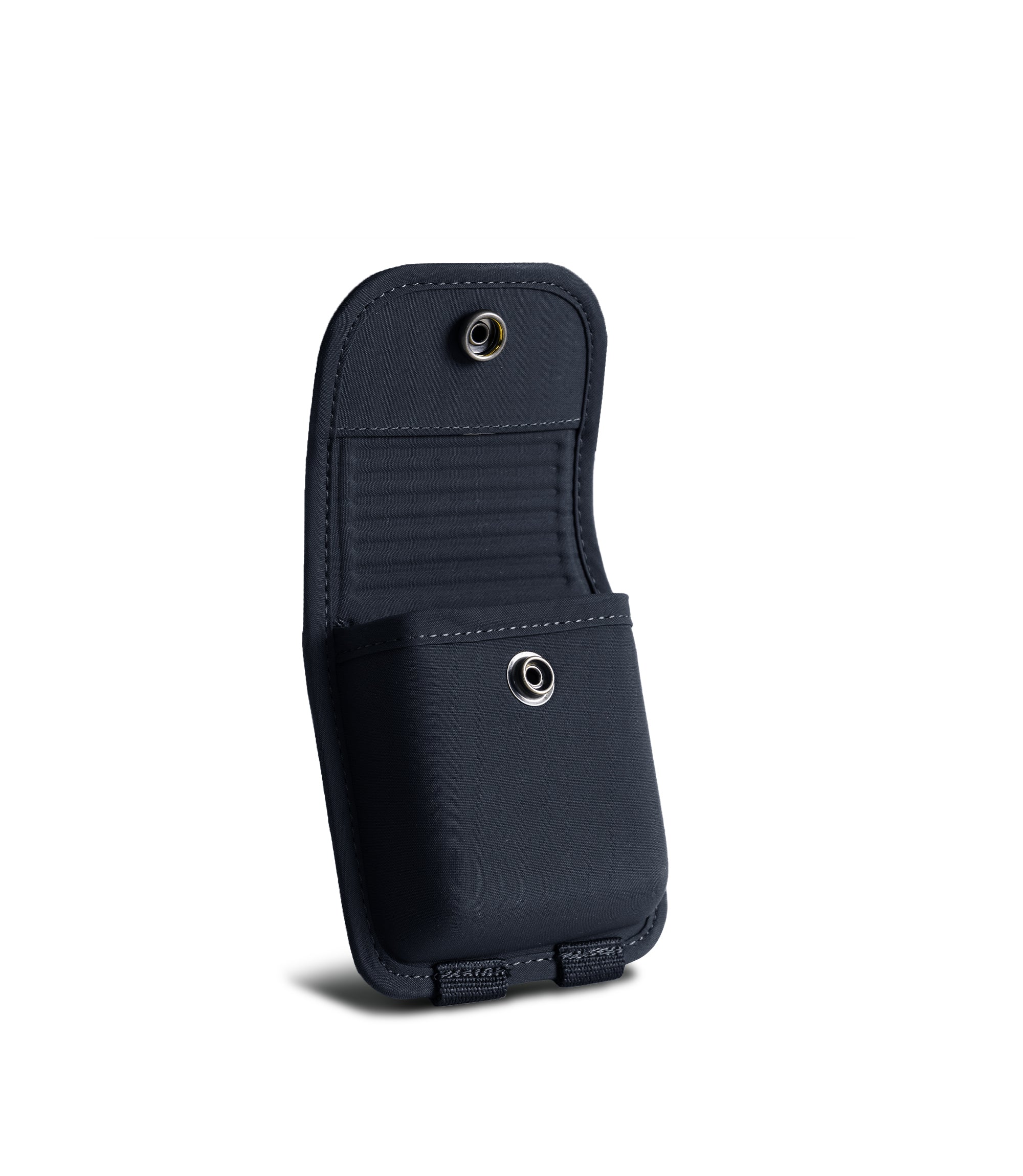 Open snap side view of Pro Duty narcan case and narcan in the color midnight navy|color_midnight navy