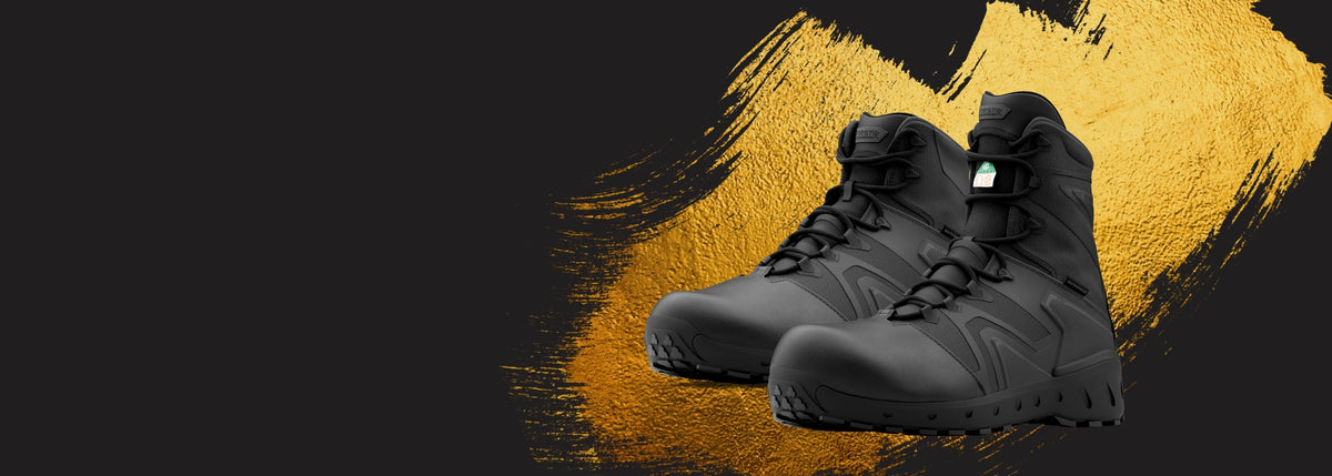 Image is showing Aero-Tac boots side by side. Copy is "The Aero-Tac Collection. New Styles Added! Shop Now"