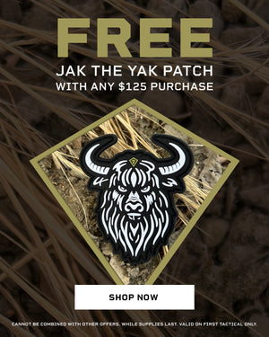 Free Jak The Yak Patch with any $125 Purchase (While supplies last. Cannot be combined with other offers. Mobile