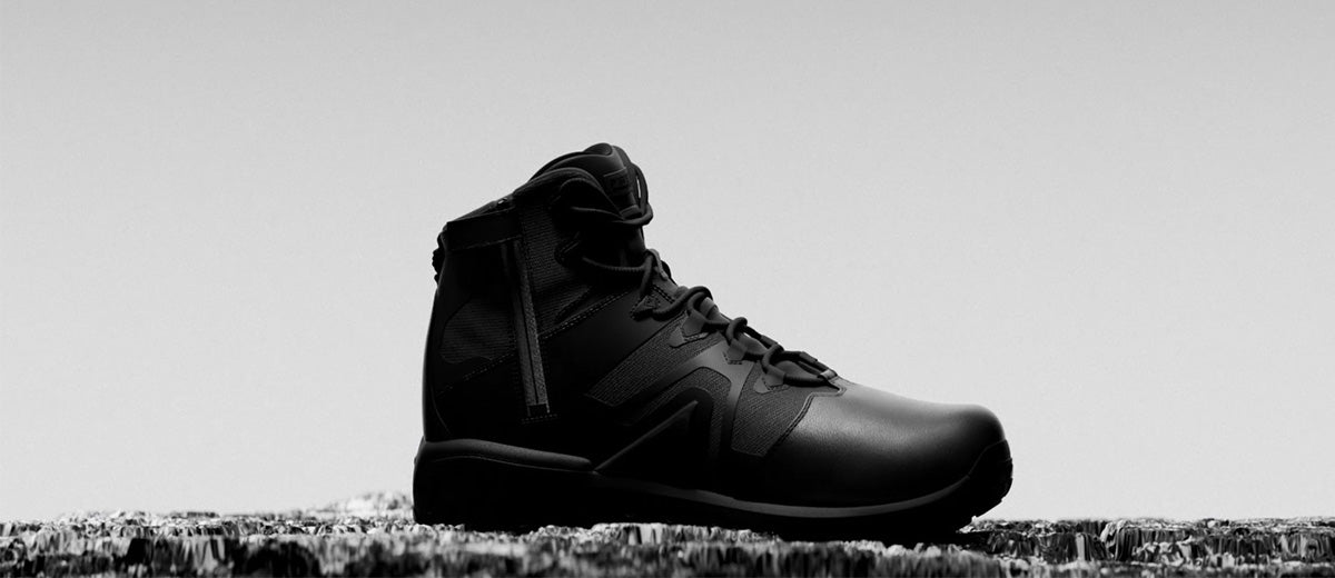 Side view of 5 inch Aero-Tac Mid Polishable & waterproof Side Zip boot