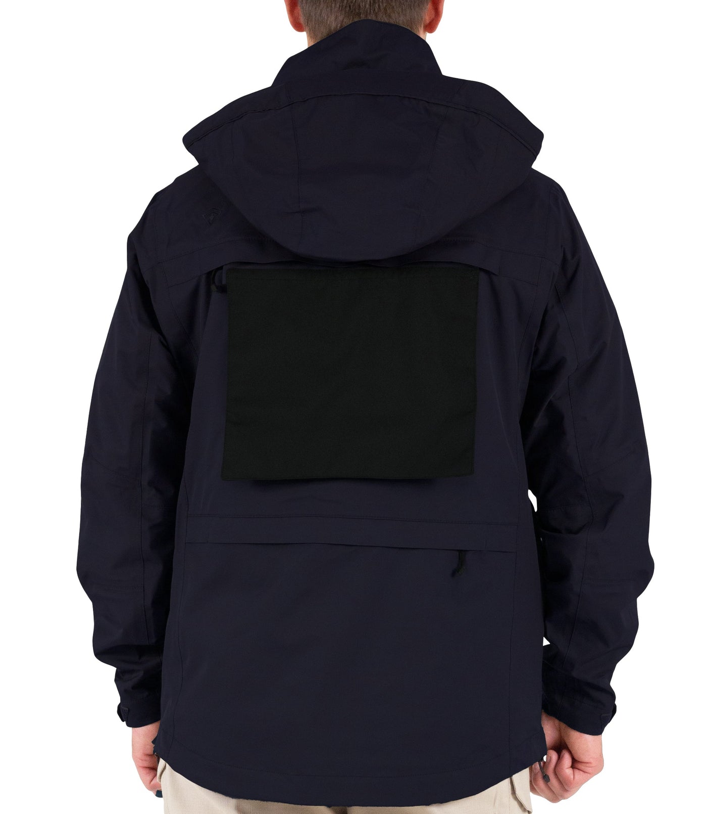 Back Pullout Panel of Men’s Tactix System Parka in Midnight Navy