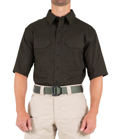 Front of Men's V2 Tactical Short Sleeve Shirt in Kodiak Brown