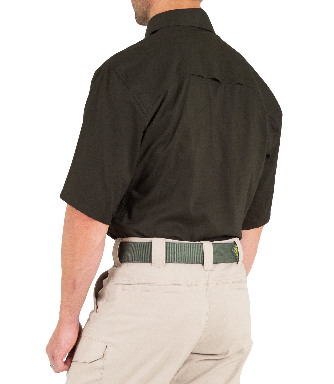 Side of Men's V2 Tactical Short Sleeve Shirt in Kodiak Brown