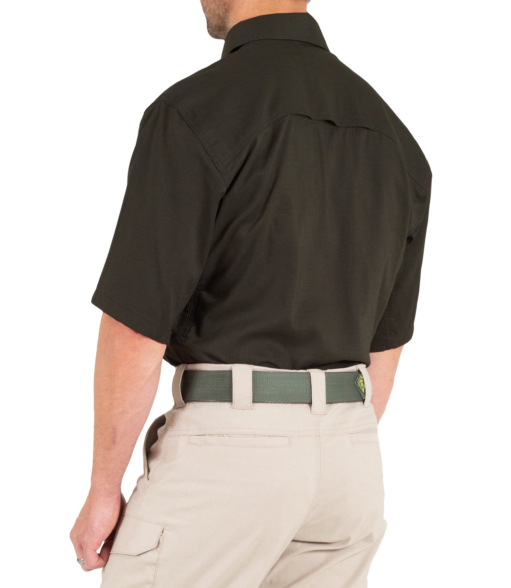 Side of Men's V2 Tactical Short Sleeve Shirt in Kodiak Brown |color_kodiak brown