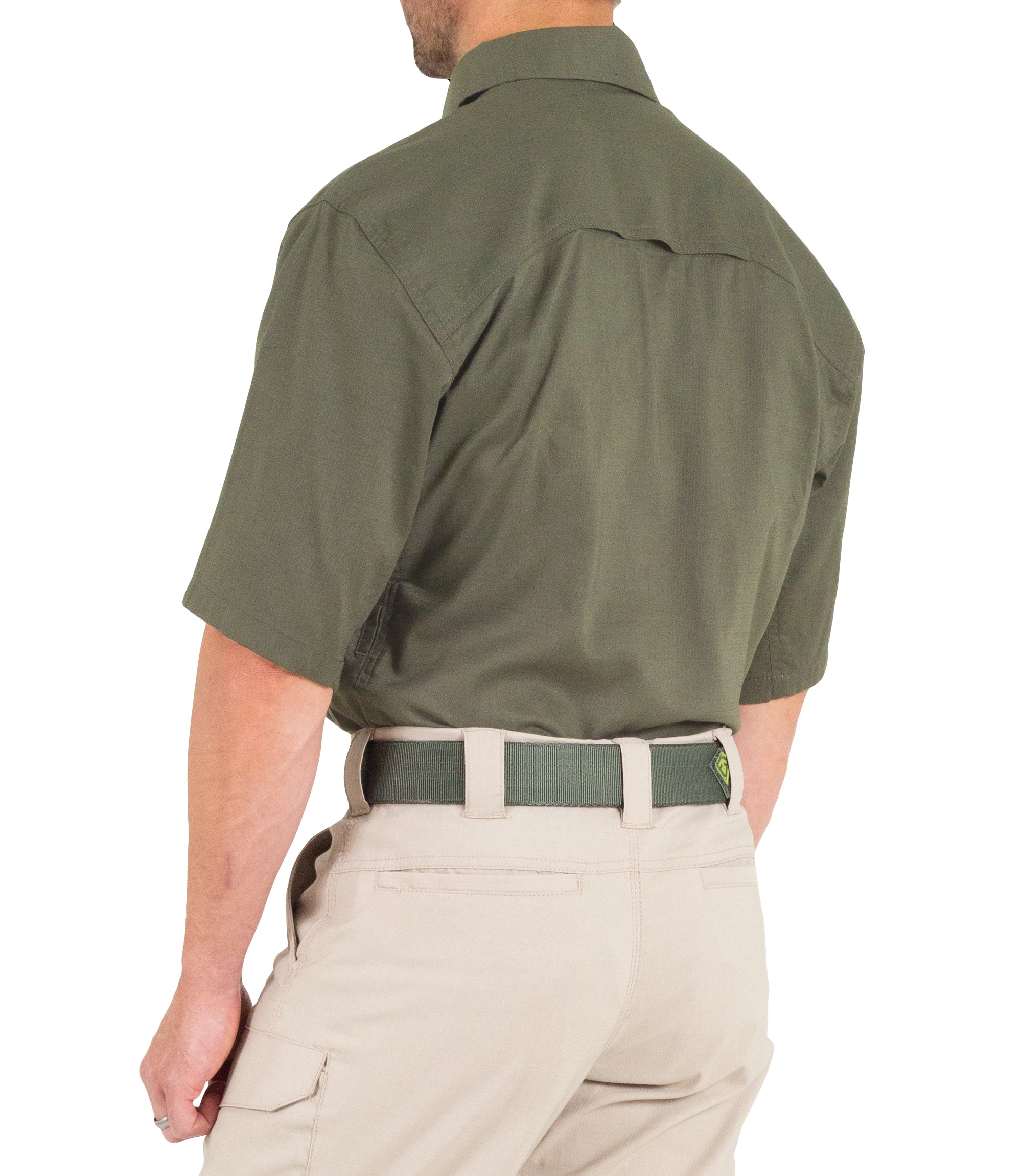 Side of Men's V2 Tactical Short Sleeve Shirt in OD Green |color_od green