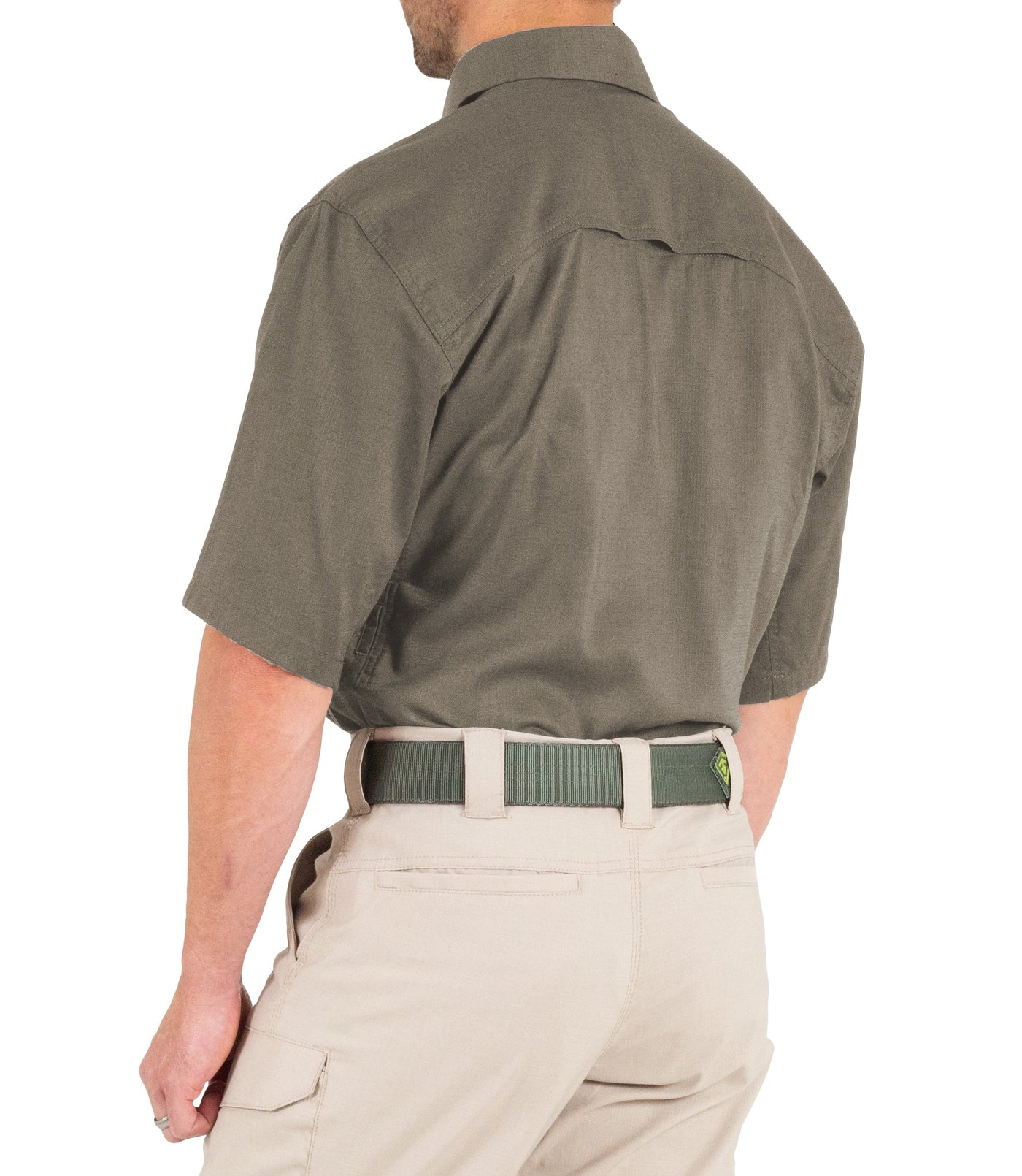 Side of Men's V2 Tactical Short Sleeve Shirt in Ranger Green