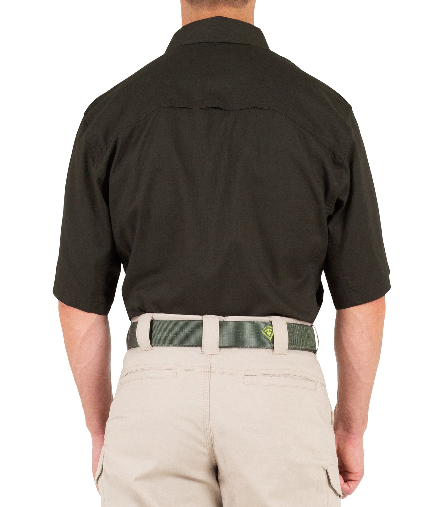 Back of Men's V2 Tactical Short Sleeve Shirt in Kodiak Brown