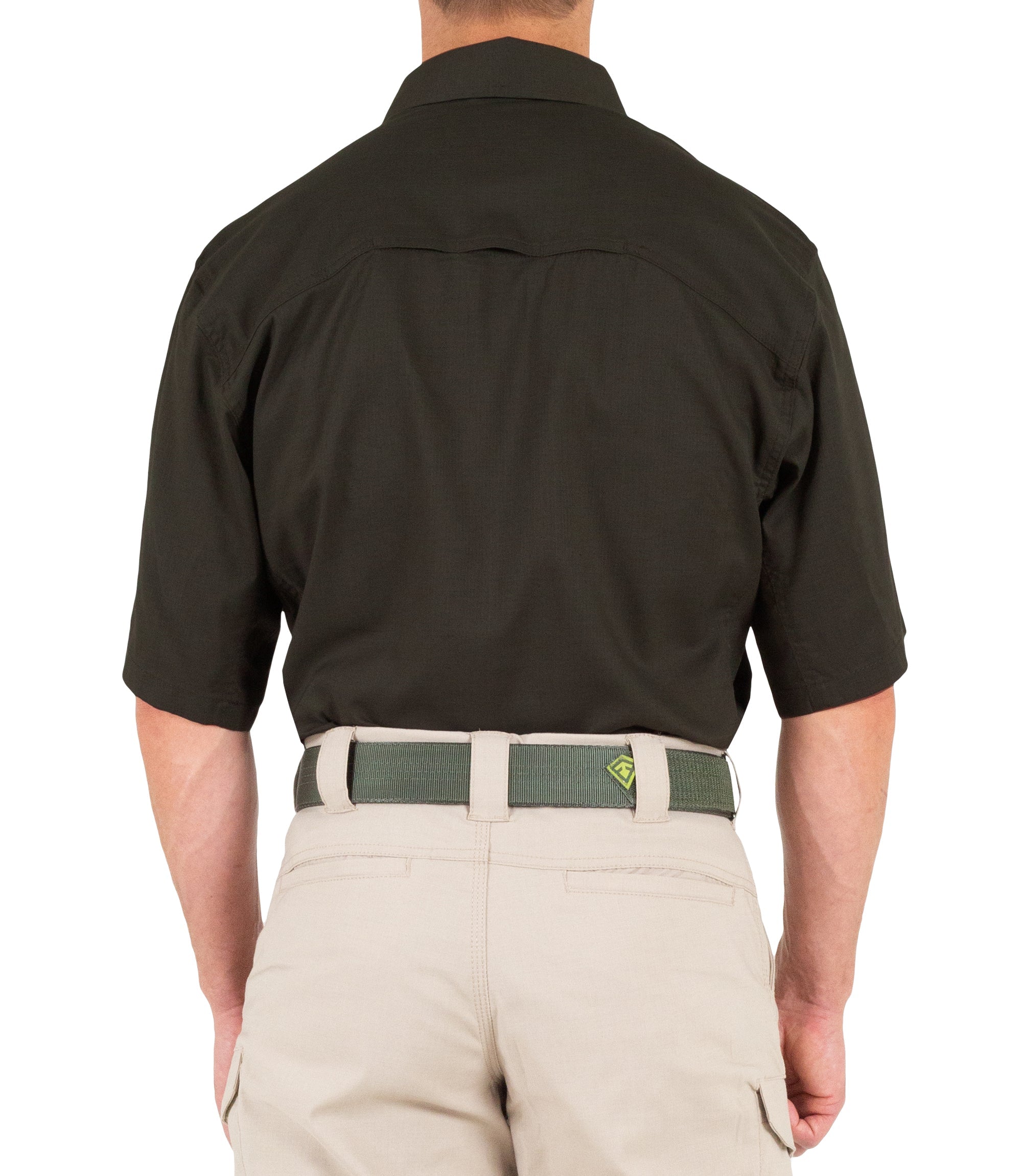 Back of Men's V2 Tactical Short Sleeve Shirt in Kodiak Brown |color_kodiak brown