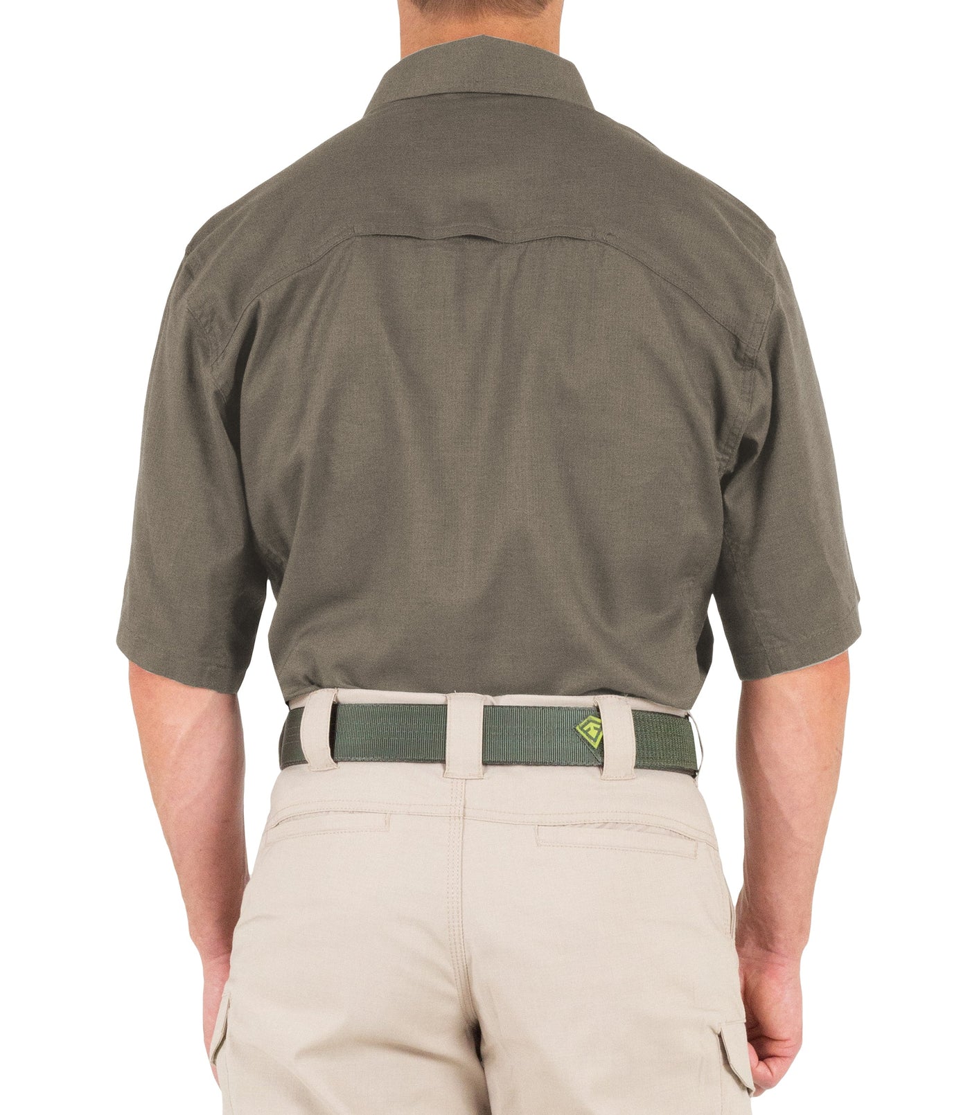 Back of Men's V2 Tactical Short Sleeve Shirt in Ranger Green