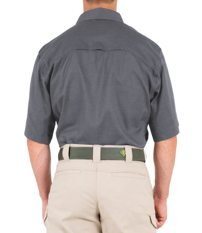 Back of Men's V2 Tactical Short Sleeve Shirt in Wolf Grey